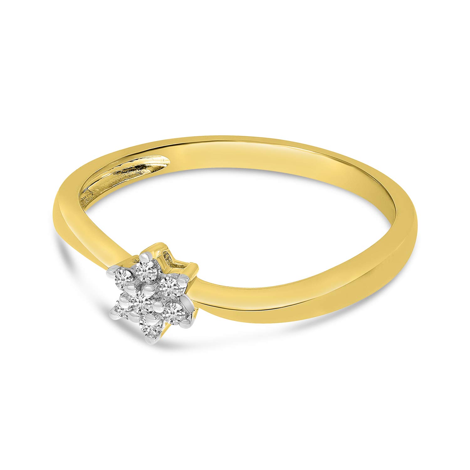 10K Yellow Gold Diamond Cluster Ring for Women - Elegant Wedding, Engagement & Anniversary Jewelry Gift - Perfect for Special Occasions & Everyday Wear