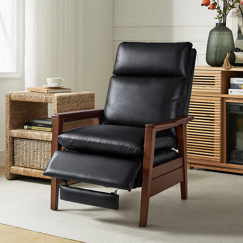 Premium Rainer Faux Leather Recliner Chair with Solid Wood Frame - Timeless Elegance for Living Room, Home Theater & Office Comfort
