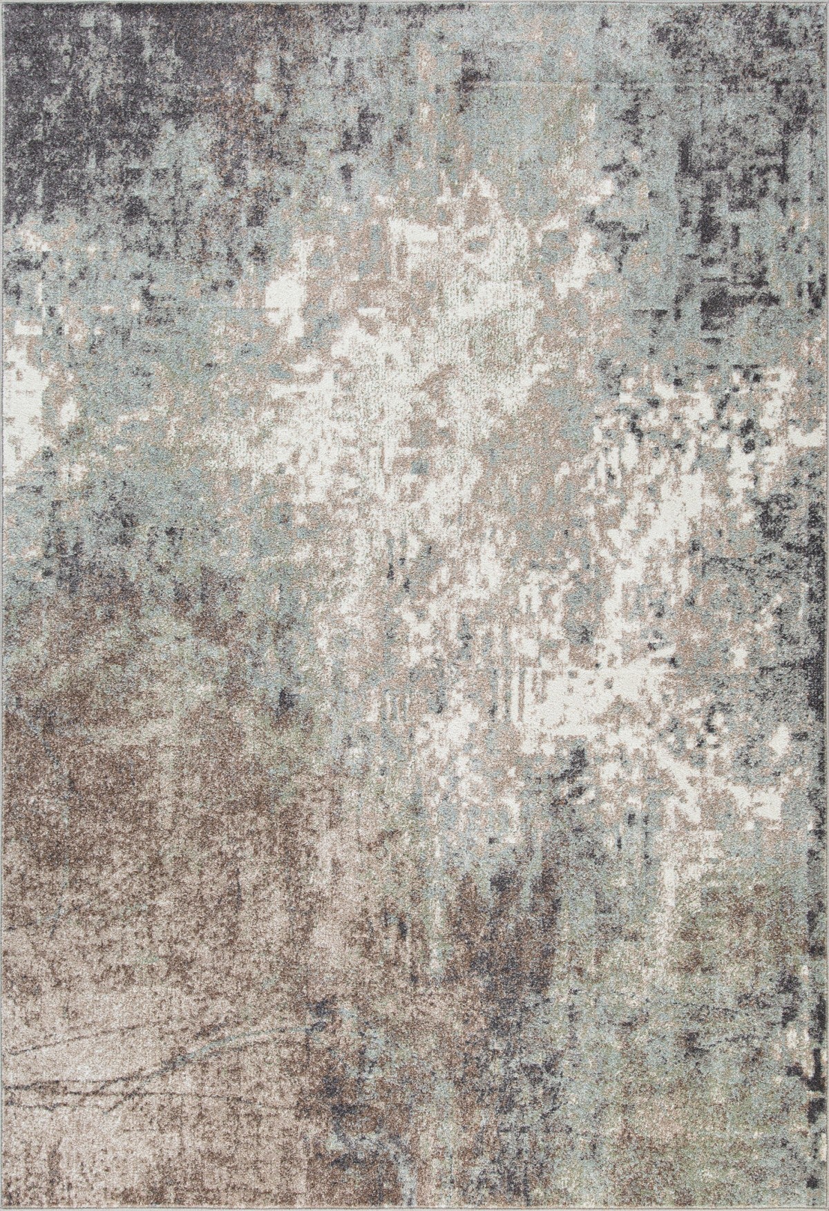 8x11 Beige and Silver Area Rug - Soft Modern Living Room Rug for Home Decor, Bedroom, Office, Dorm