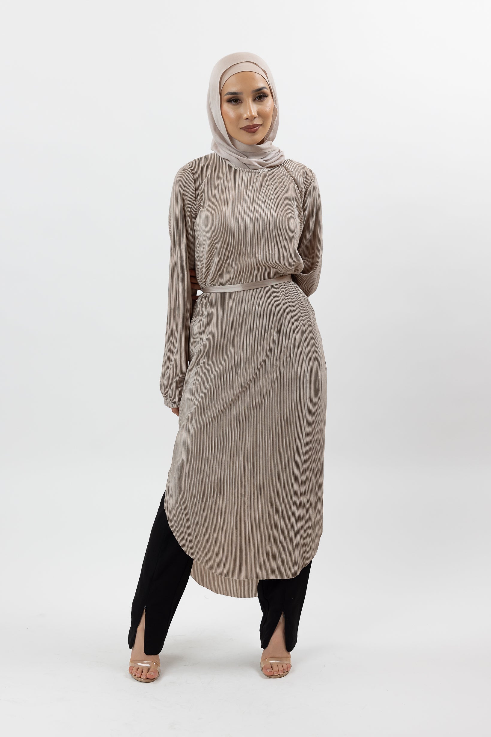 Elegant Crinkled Satin Loop Dress for Women - Party, Wedding & Special Occasion Outfit