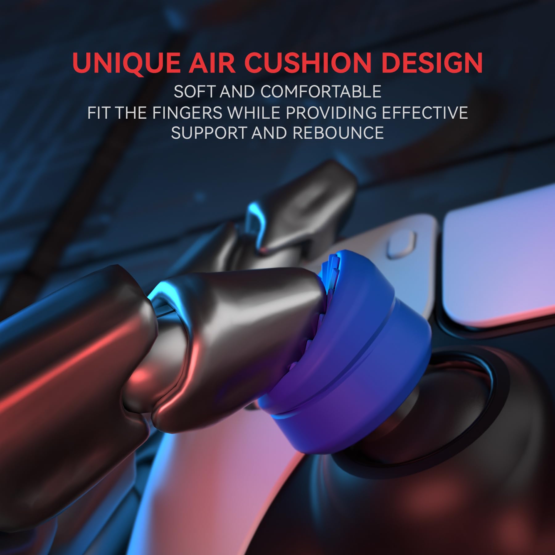 PlayVital 3 Height Thumbstick Caps for PS5, PS4, Xbox Core Wireless Controller, Xbox One, Elite Series 2 & Switch Pro - Blue Turbine Design - Enhanced Grip & Comfort for Gaming - Perfect for FPS, Racing & Long Gaming Sessions