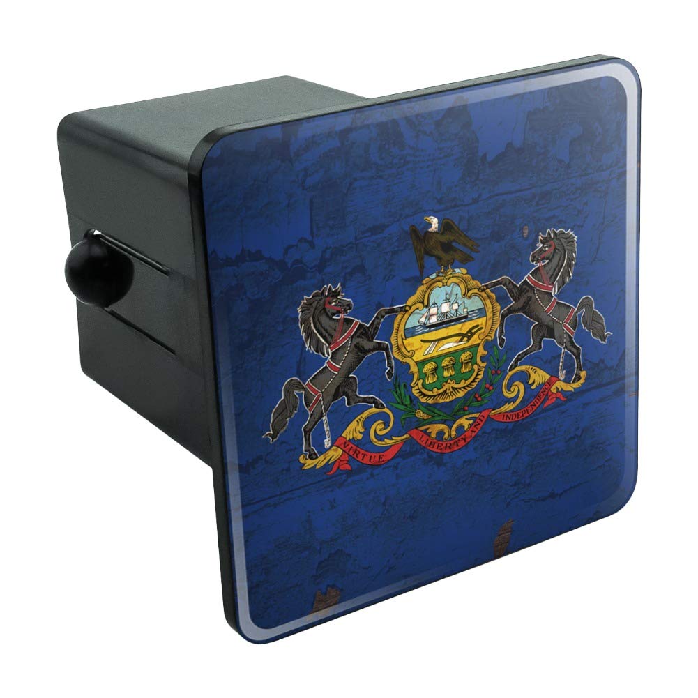 Vintage Distressed Pennsylvania State Flag Hitch Cover Plug - Rustic USA Tow Trailer Accessory for Trucks & SUVs - Perfect for Road Trips & Tailgating