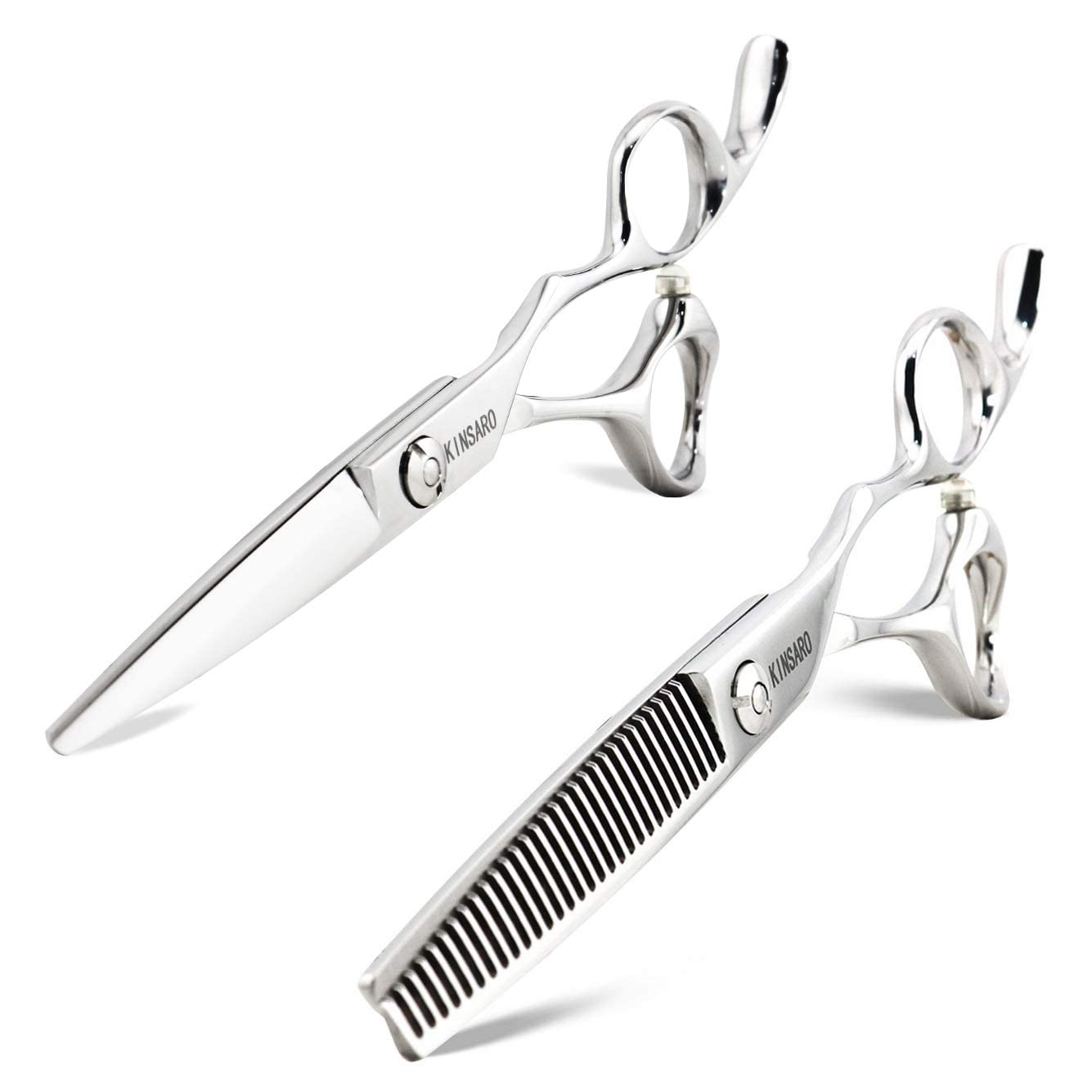 Kinsaro Professional Hair Cutting Scissors Set - 5.5 Inch Hair Shears & 6 Inch Thinning Shears for Salon, Barbershop & Home Use | Precision Styling & Texturizing Tools