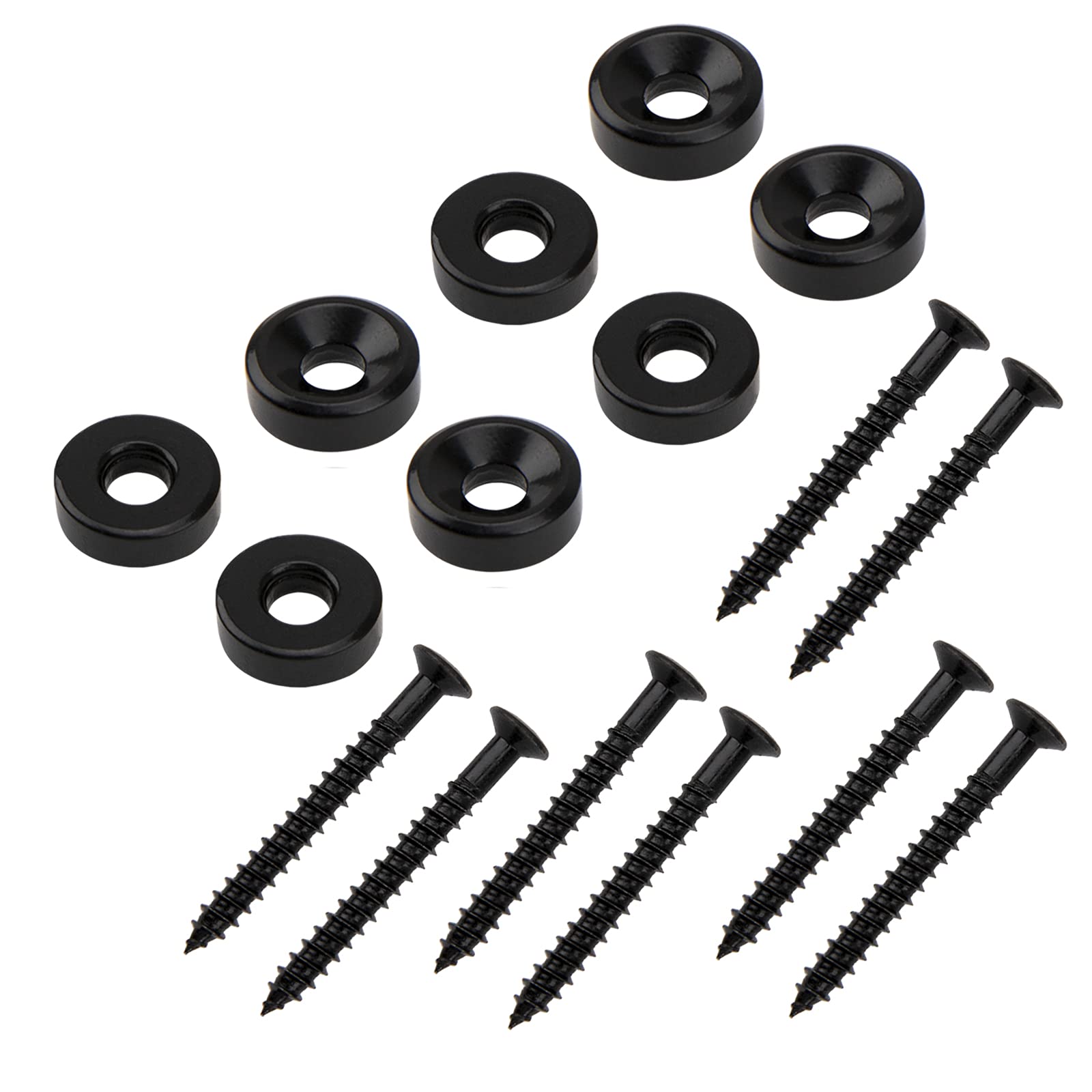8Pcs Yootones Guitar Neck Joint Bushings Ferrules & Bolts - Compatible with Electric & Bass Guitars (Black) - Perfect for Guitar Repair, Maintenance & DIY Projects
