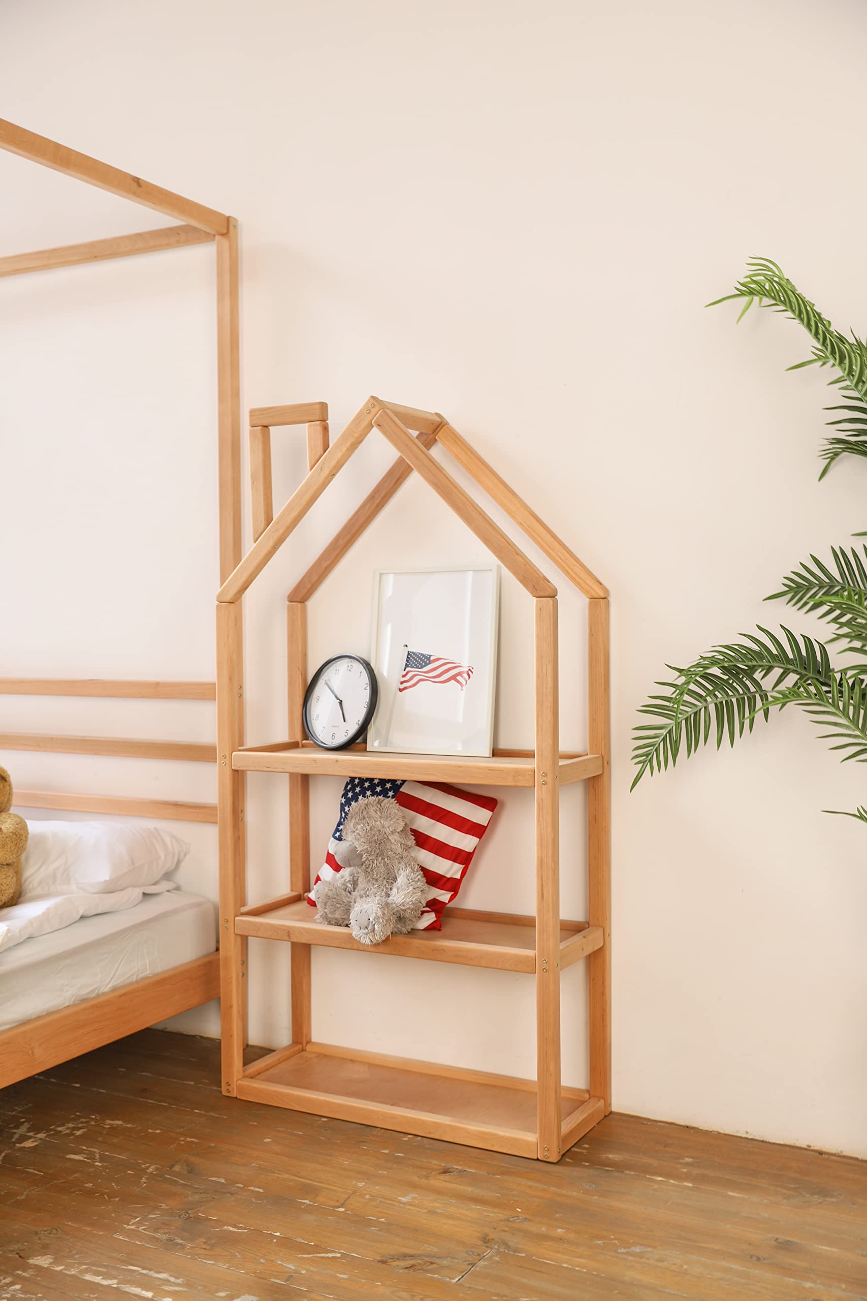 Montessori Bookshelf for Kids - Wooden Toddler Bookshelf & Room Organizer - Montessori Furniture for Nursery, Playroom & Bedroom - Space Saving Kids Bookshelf for Learning & Play
