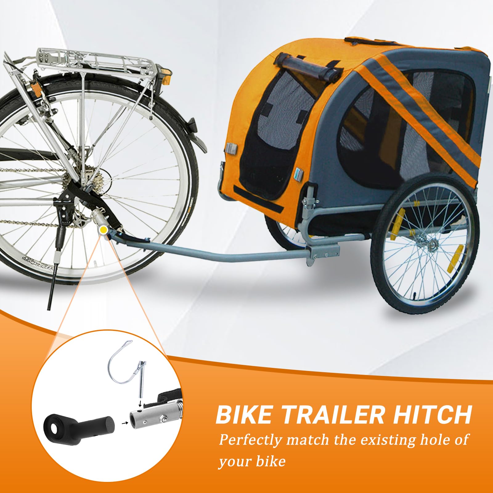 Premium Bike Trailer Hitch Connector - Universal Cycling Adapter for Child & Cargo Trailers - Perfect for Family Rides, Grocery Hauling & Outdoor Adventures