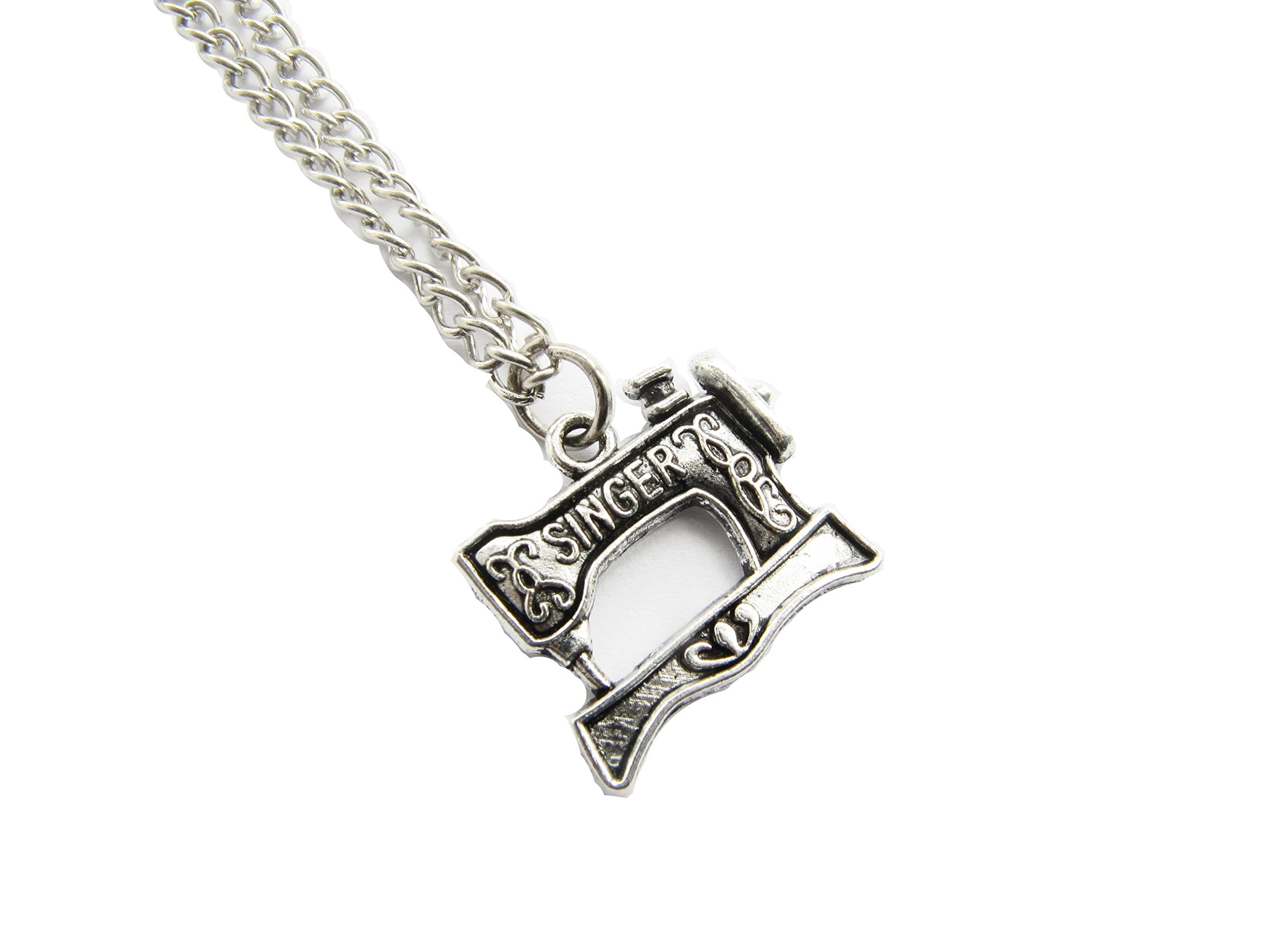 Vintage Silver Sewing Machine Charm - Antique Singer Sewing Machine Pendant for Jewelry Making & Crafting - Perfect Gift for Seamstresses, Tailors & Sewing Enthusiasts - Great for Necklaces, Bracelets & DIY Projects