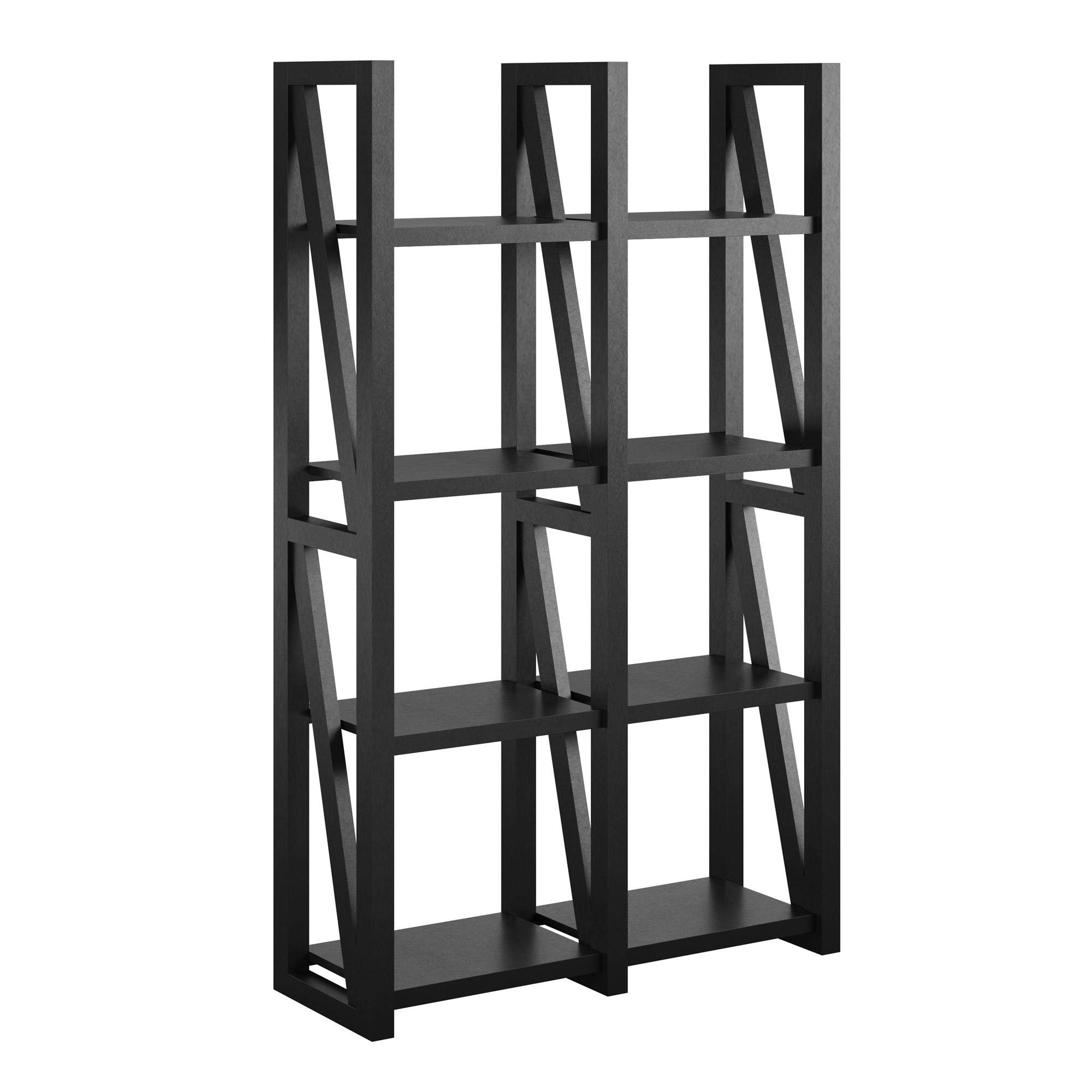 Ameriwood Home Crestwood 5-Shelf Bookcase & Room Divider in Black - 4465872COM | Perfect for Home Office, Living Room & Bedroom Organization