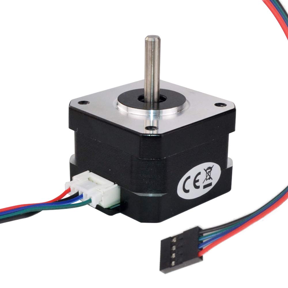 Nema 17 Pancake Stepper Motor 28.33oz-in 1.2A 30mm Bipolar 1.8 Degree 4-Lead for 3D Printer, CNC Machine, Extruder - High Torque Compact Motor for DIY Robotics, Automation & Precision Motion Control