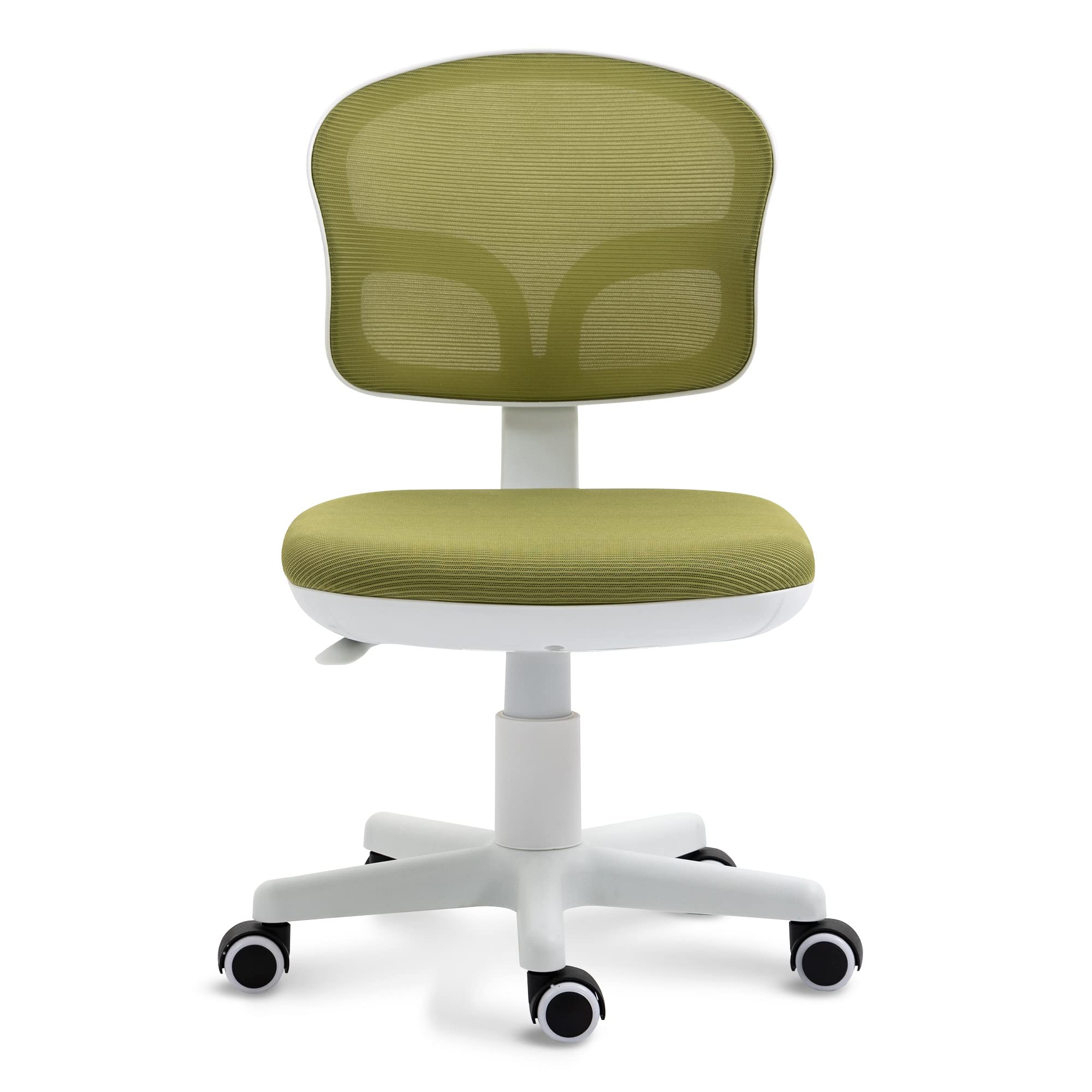 **HOMEFUN Kids Ergonomic Study Chair - Adjustable Height Armless Mesh Desk Chair for Boys & Girls, Swivel Rolling Computer Chair for Teens, Green - Perfect for Homework, Online Learning & Gaming**