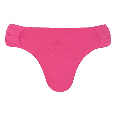 Brazilian High-Waisted Bikini Bottom - Pink Solid Swimwear for Women, Perfect for Beach Vacations, Pool Parties & Summer Getaways