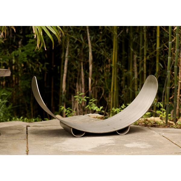 Stainless Steel Crescent Log Rack for Fireplace - Outdoor & Indoor Firewood Storage Holder for Wood Stove, Fire Pit, and Camping