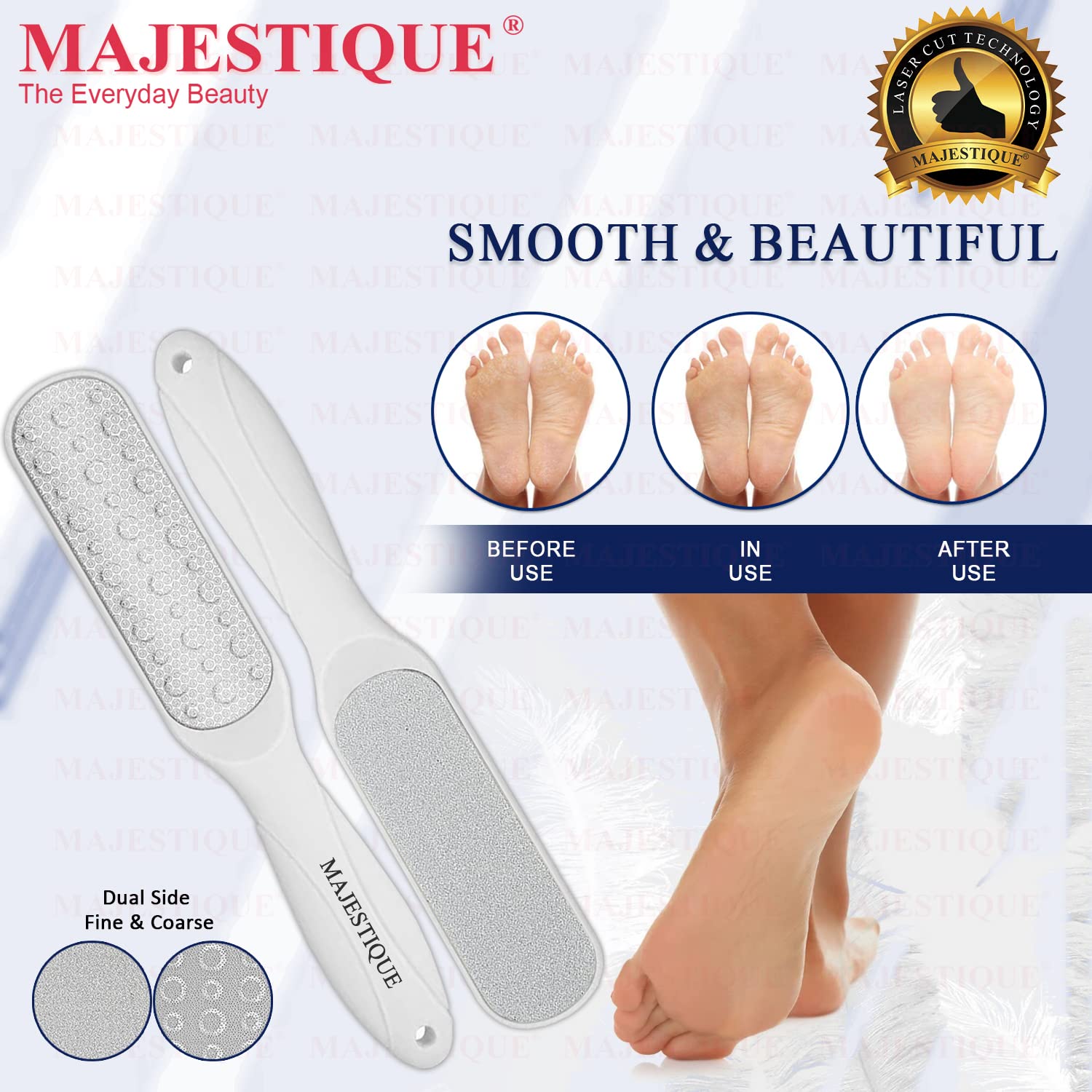 Majestique Callus Remover Foot Scrubber - Professional Foot File for Dead Skin Removal, Callus Rasp & Cracked Heel Treatment - Exfoliating Pedicure Tool for Soft Smooth Feet - Perfect for Home Spa & Pedicure Care (Multicolor)