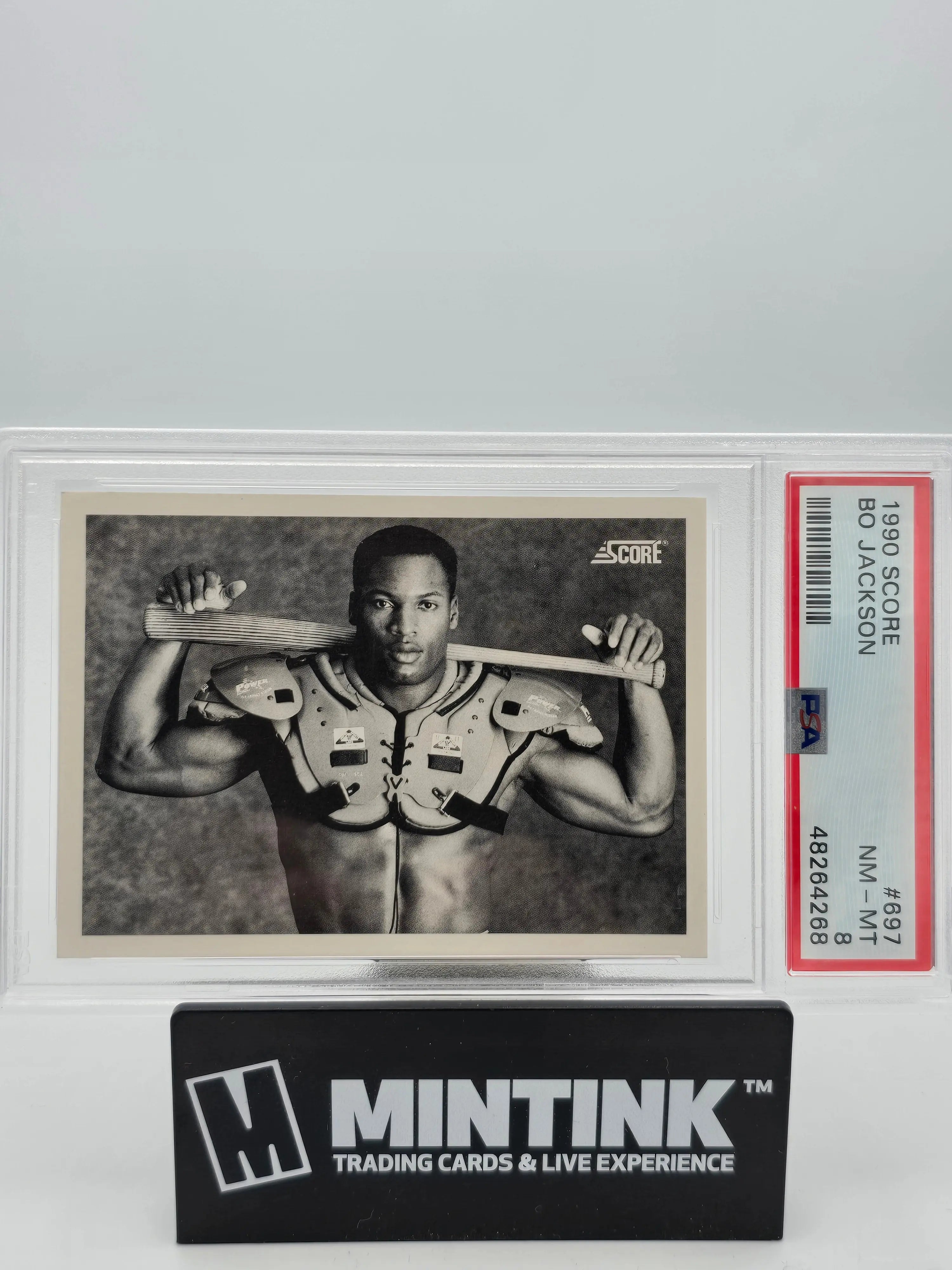 1990 Score Bo Jackson #697 Baseball Card PSA 8 NM-MT - Rare Collectible for Sports Fans & Memorabilia Enthusiasts - Perfect for Display, Investment & Gifting