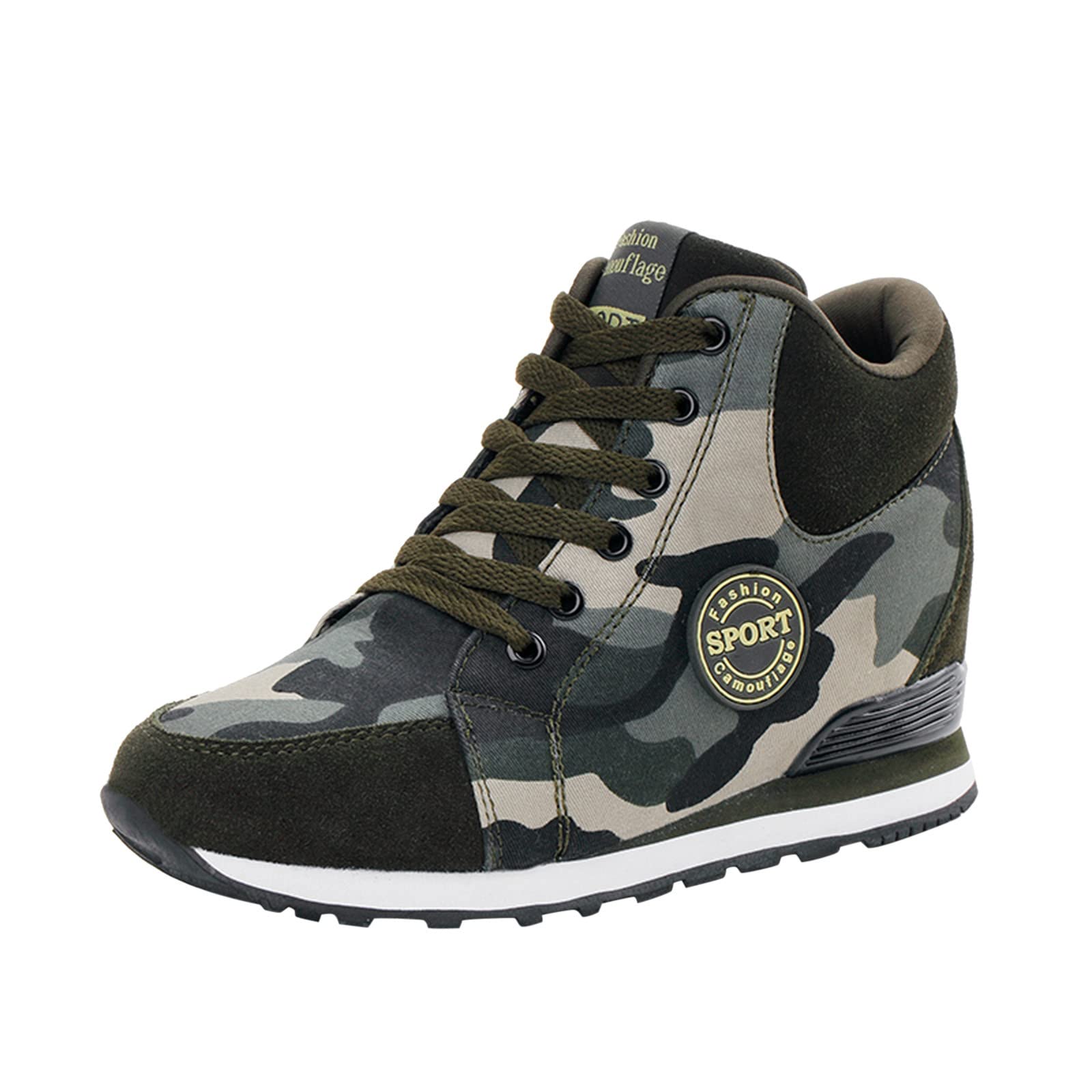 DAIFINEY Women's Camouflage Travel Soft Sole Wedge Shoes - Comfortable Lace-Up Outdoor Running Sneakers for Women | Perfect for Hiking, Walking & Casual Wear