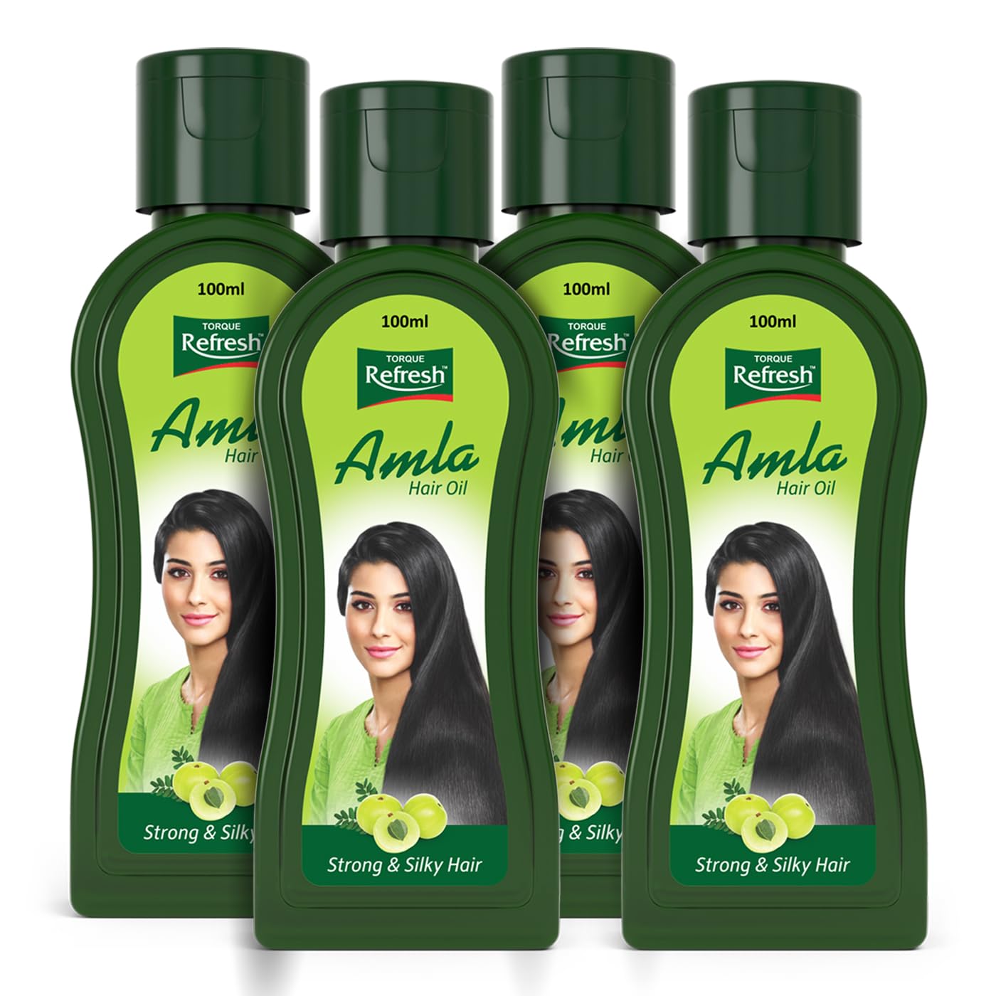 Torque's Refresh Amla Hair Oil - 100ml (Pack of 4) for Stronger, Longer & Thicker Hair - Natural Hair Growth Treatment for Women & Men - Perfect for Daily Hair Care & Scalp Massage