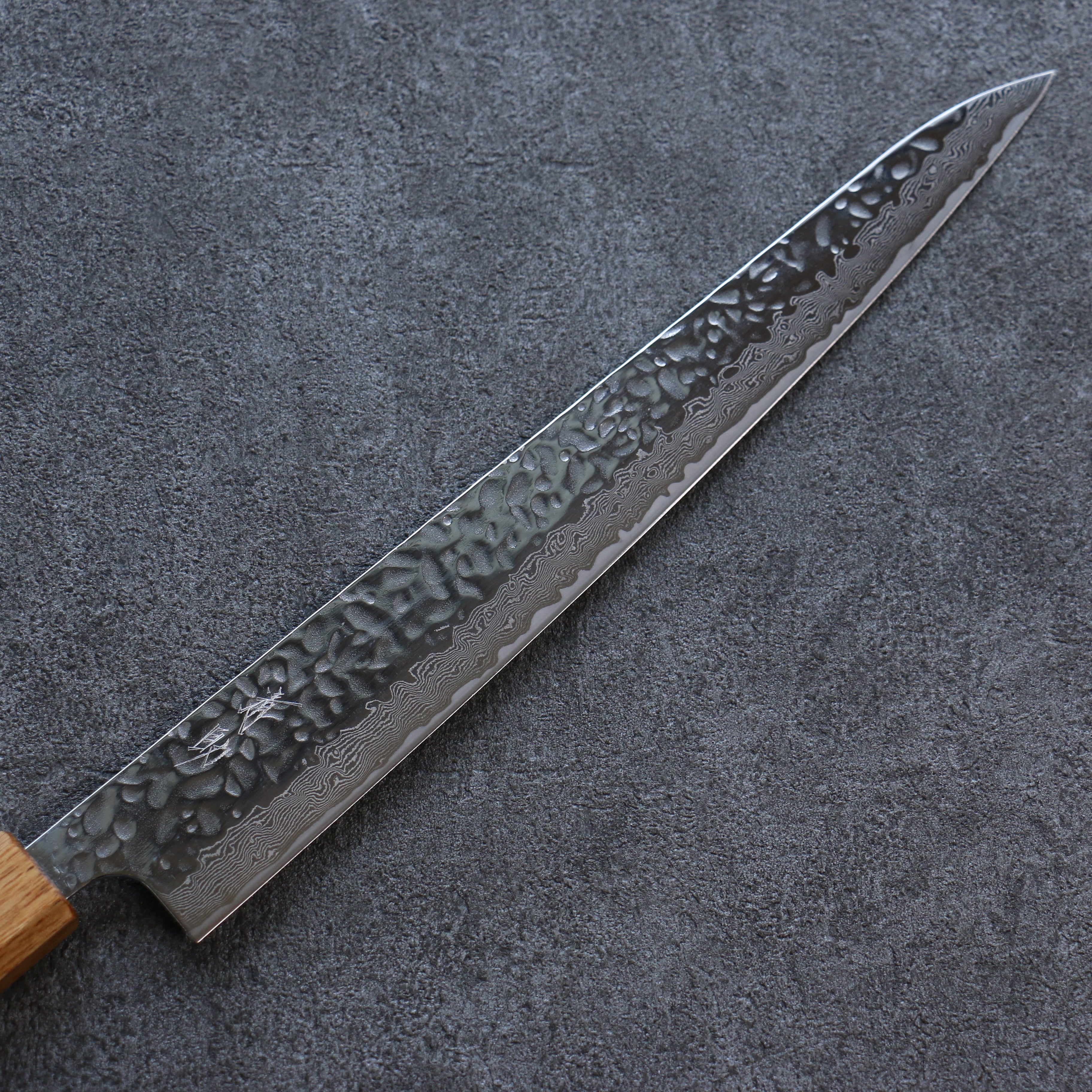Premium AUS10 Hammered Damascus Sujihiki Knife 270mm - Japanese Oak Handle - Professional Sushi & Sashimi Slicing Knife for Chefs & Home Cooks