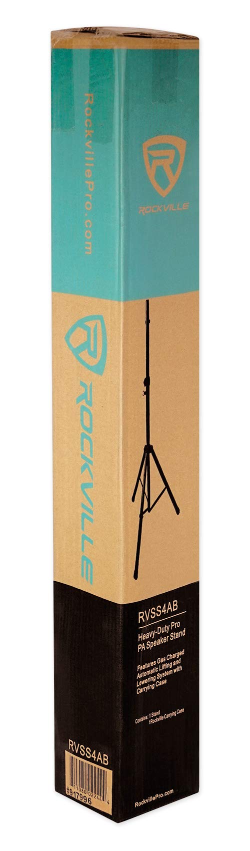 Rockville DJ PA Tripod Speaker Stands with Carrying Bags - Heavy Duty Hydraulic Air Lift RVSS4AB for Professional Audio & Events - Perfect for DJ Gigs, Live Performances, and Outdoor Sound Systems
