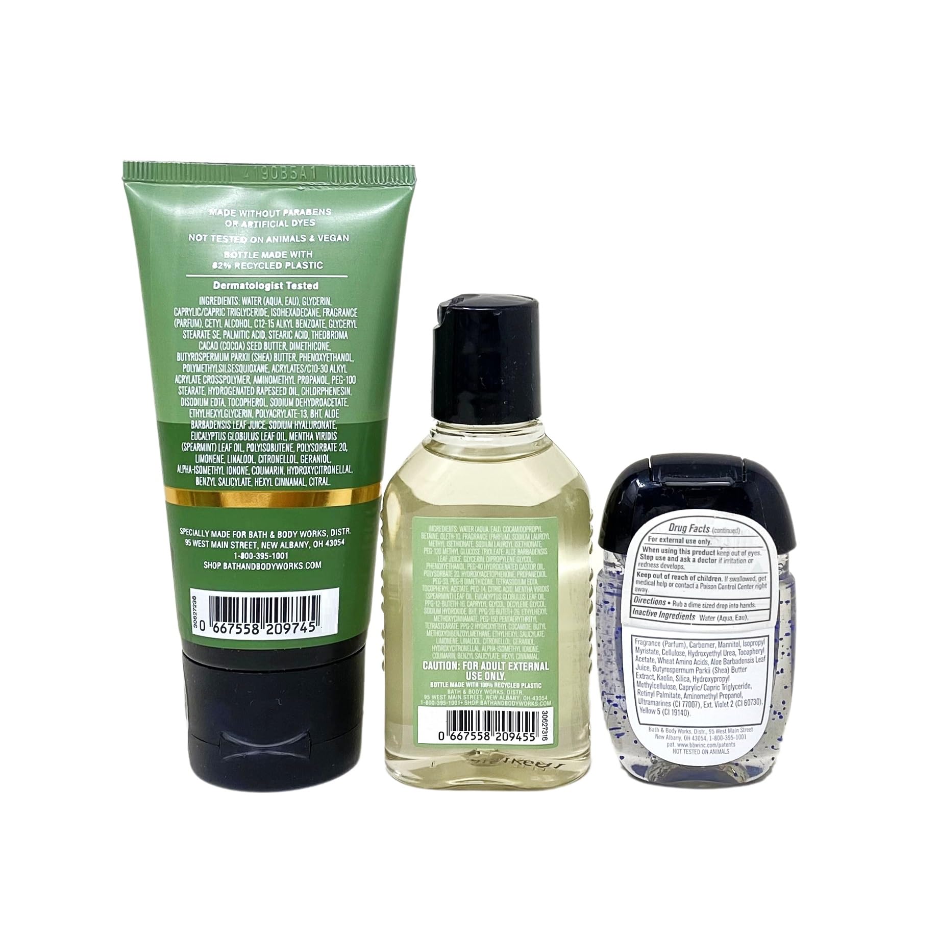 Eucalyptus Spearmint Mini Gift Bag Set - Travel Size Body Cream, Body Wash & Hand Gel for Relaxation & Stress Relief - Perfect for Spa, Travel & Gifts