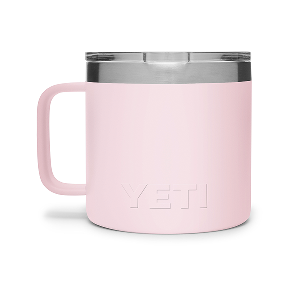 Yeti Rambler 14 Oz Stainless Steel Insulated Mug - Ice Pink Color, Keeps Drinks Hot & Cold for Hours - Perfect for Coffee, Tea, Camping, Office & Outdoor Adventures