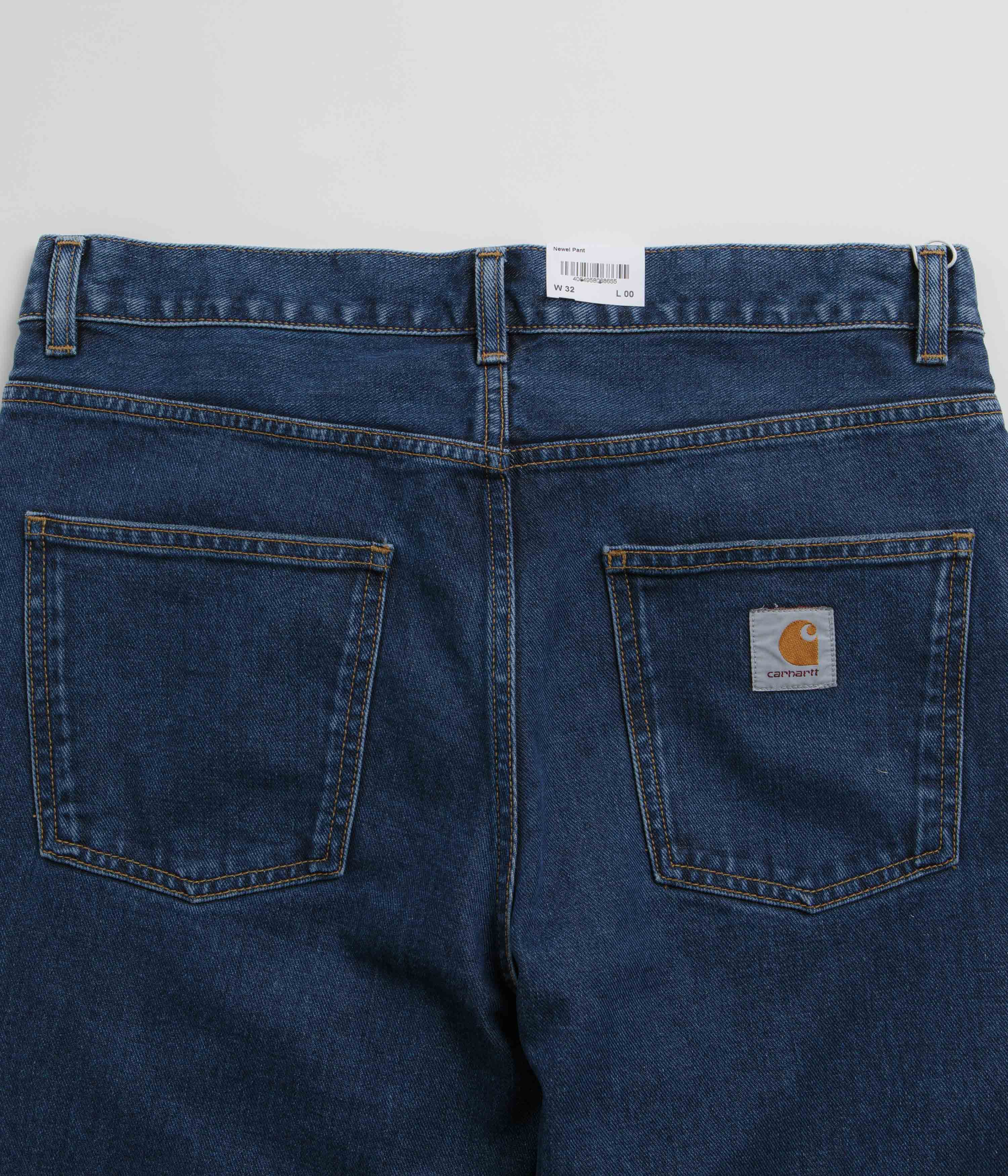 Carhartt Newel Pants for Men - Durable Work Pants in Blue Stone Washed Denim - Perfect for Construction, Landscaping & Outdoor Work
