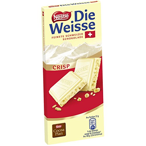 Nestle Die Weisse Swiss Crispy White Chocolate Bars - Pack of 3 | Premium Swiss Chocolate for Gifts, Baking & Desserts