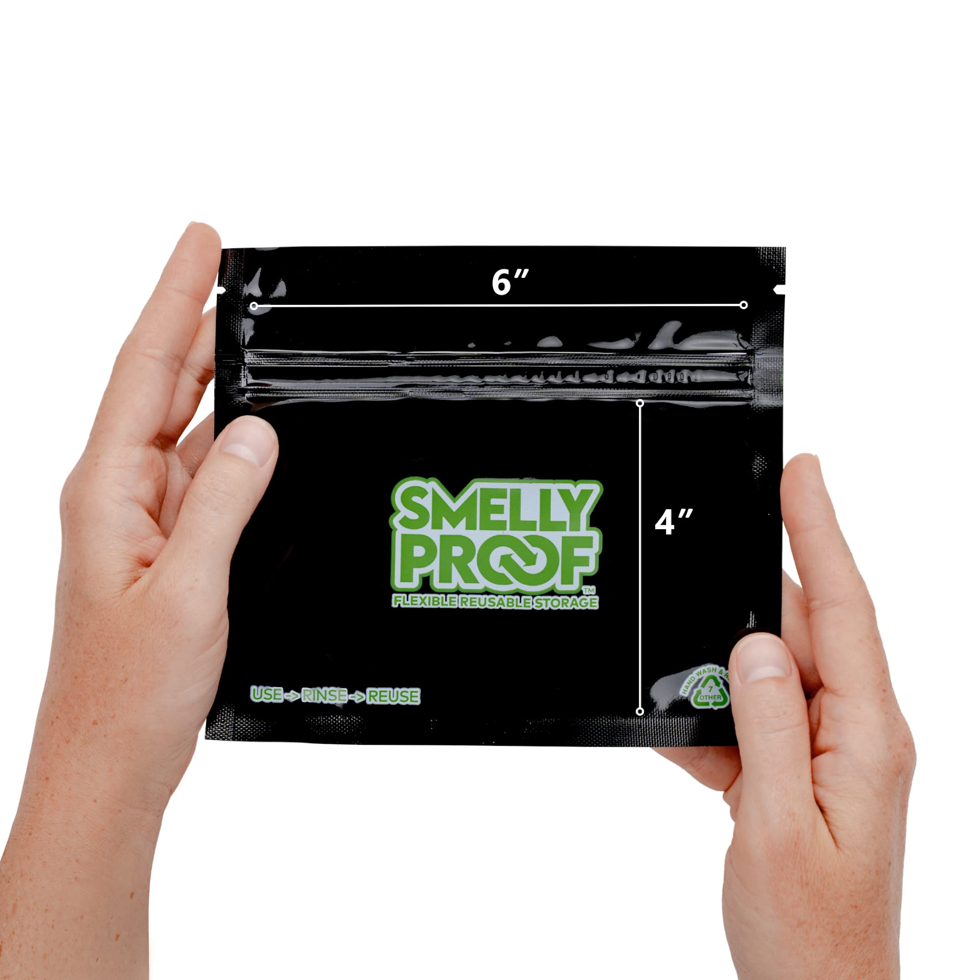 10-Pack 4-MIL Thick Heavy-Duty Smell Proof Reusable Storage Bags - USA Made, Non-Silicone, Freezer & Sandwich Safe (6