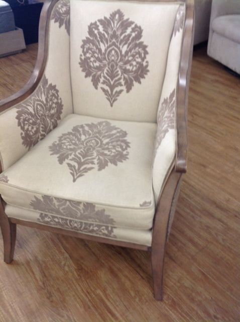 Sam Moore Cadence Exposed Wood Accent Chair by Hooker - Stylish Living Room Seating for Home & Office Decor