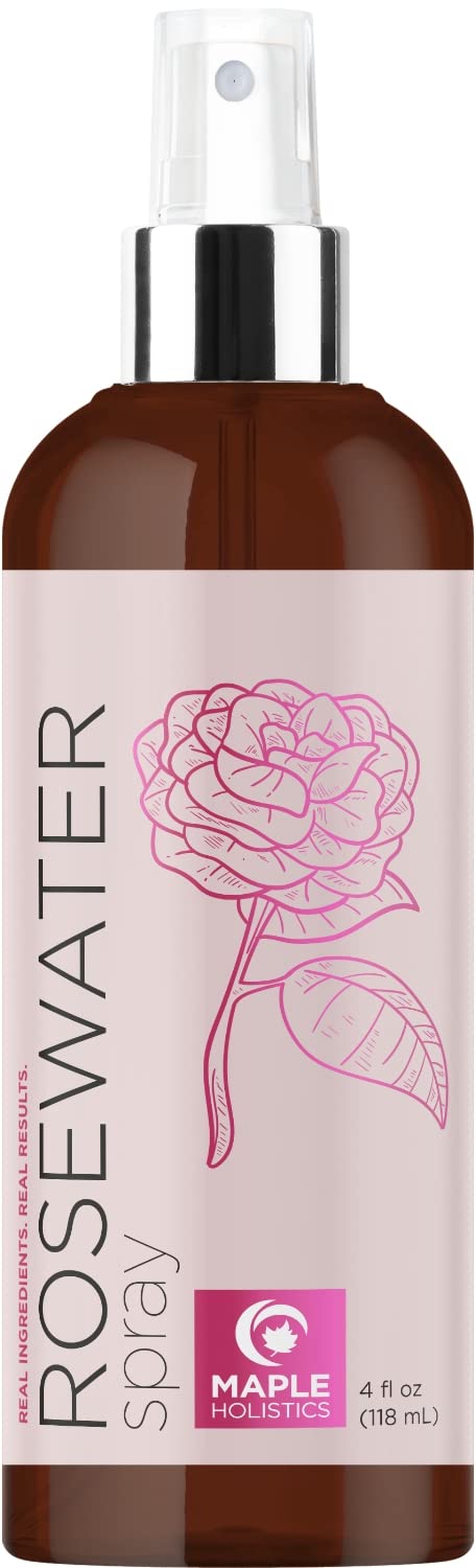 Organic Rose Water Facial Spray - Hydrating & Refreshing Face Mist for Oily, Sensitive & Dry Skin | Alcohol-Free Toner & Makeup Setting Spray | Cooling, Lightweight Formula for Daily Skincare & Makeup Routine