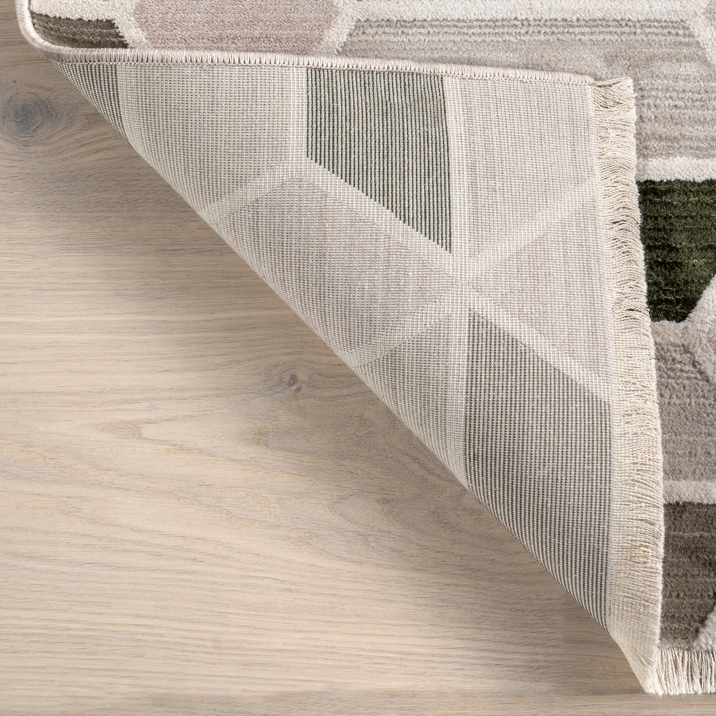 Alta Textured Trapezoid Area Rug - Light Grey Modern Geometric Rug for Living Room, Bedroom or Office Decor