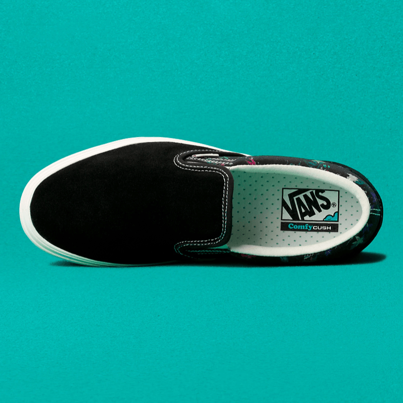 VANS Women's ComfyCush Slip-On Sneakers - Fatal Floral Black Print | Lightweight & Comfortable Casual Shoes for Walking, Work & Everyday Wear