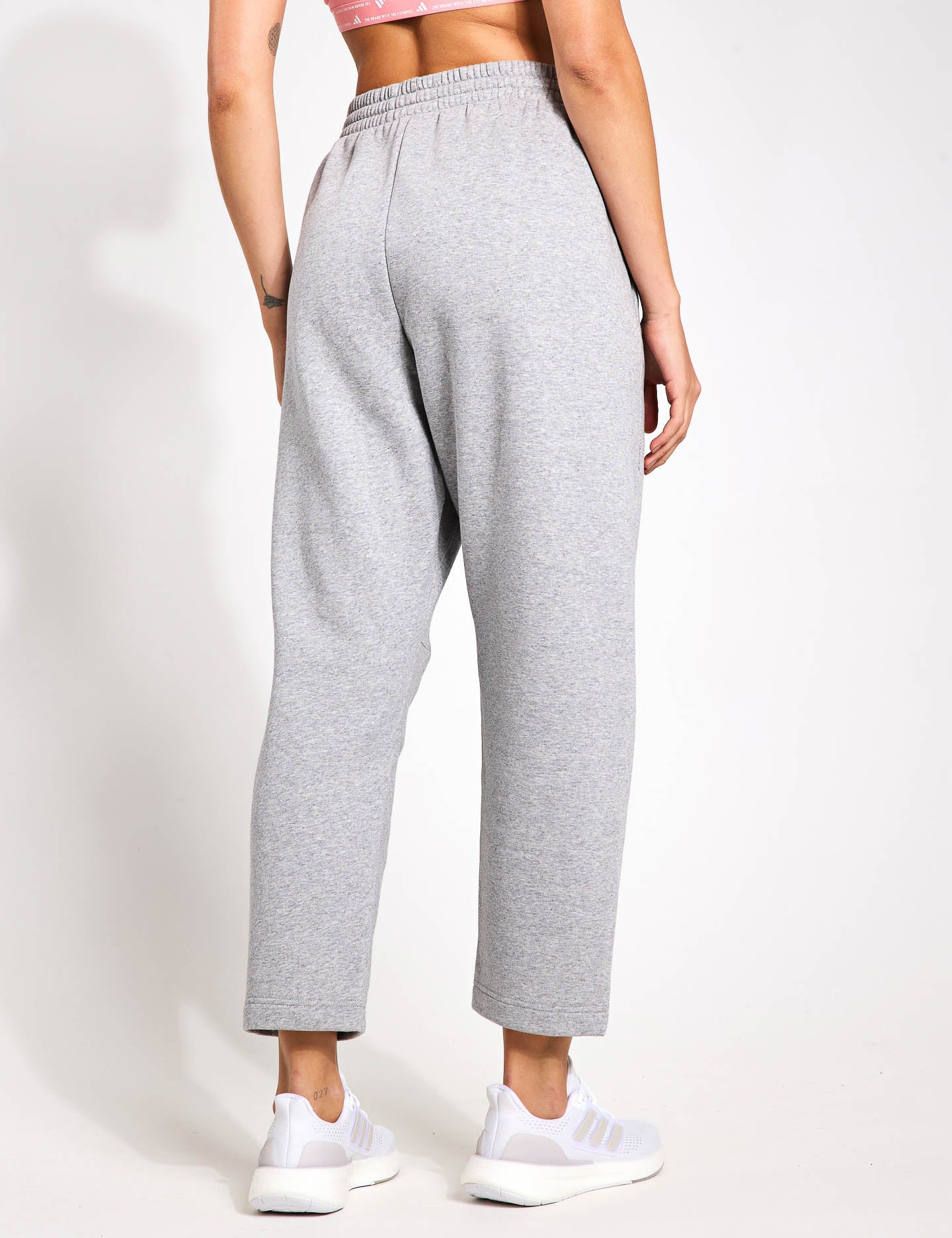 ALL SZN Fleece Barrel Leg Joggers for Women - Medium Grey Heather - Cozy Lounge Pants for Yoga, Running & Home Relaxation