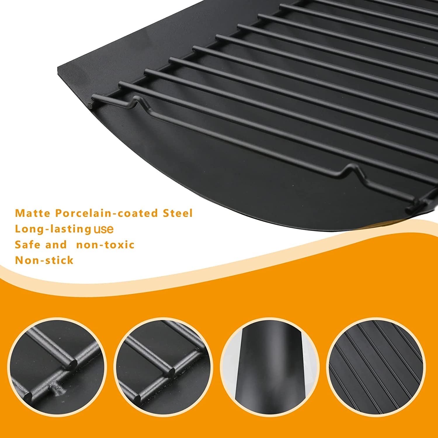 Hisencn 27-Inch Cast Iron Ash Pan & Grill Cooking Grates for Chargriller 2121, 2222, 2828 Models – Heavy Duty Drip Pan with 2 Fire Grate Hangers (5-Pack) – Perfect for BBQ, Grilling, and Outdoor Cooking