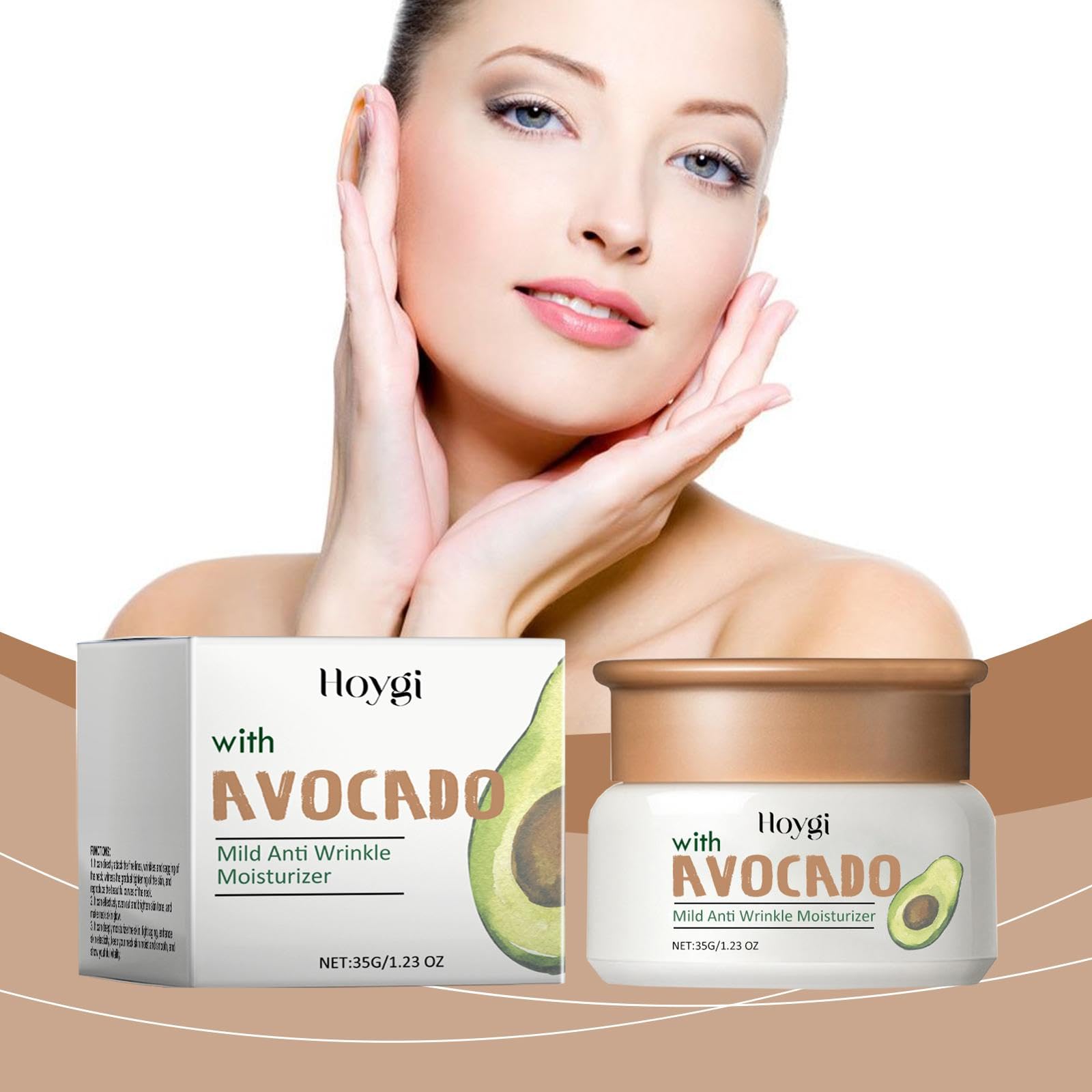 Avocado Moisturizing Cream - Anti-Wrinkle & Firming Face Cream with Vitamin C & E for Elasticity Boost | Deep Hydration, Skin Repair & Refinement | Day & Night Use for Dry, Aging Skin