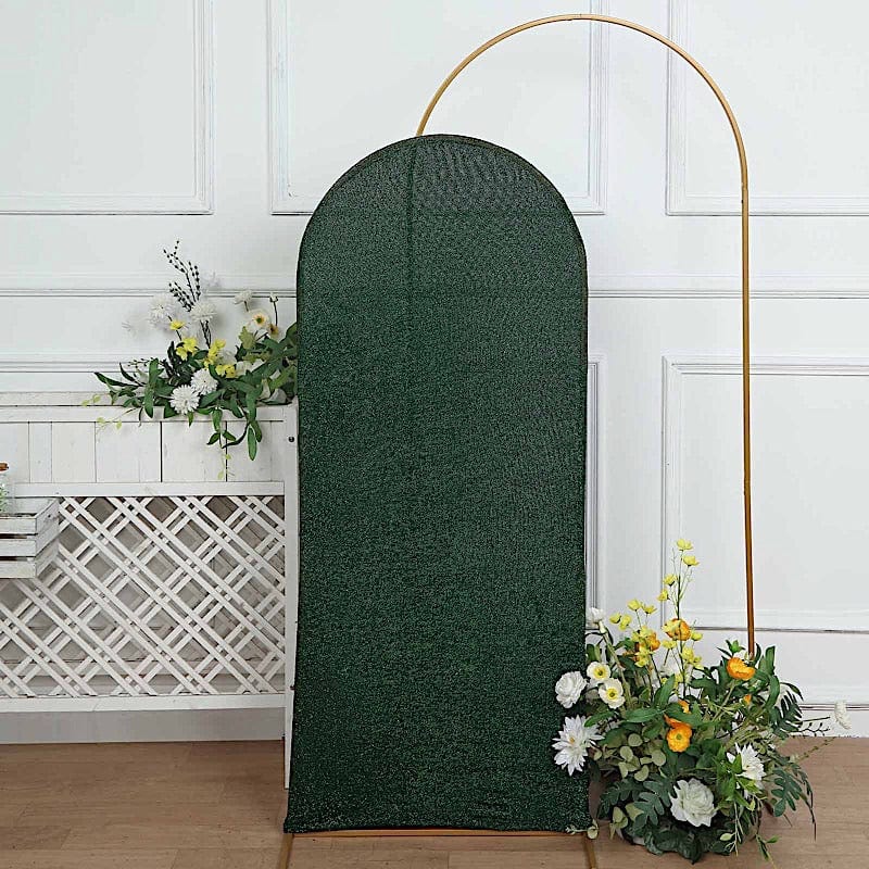 Metallic Fitted Spandex Round Wedding Arch Backdrop Stand Cover - Elegant Ceremony Decor for Weddings, Parties & Photo Shoots