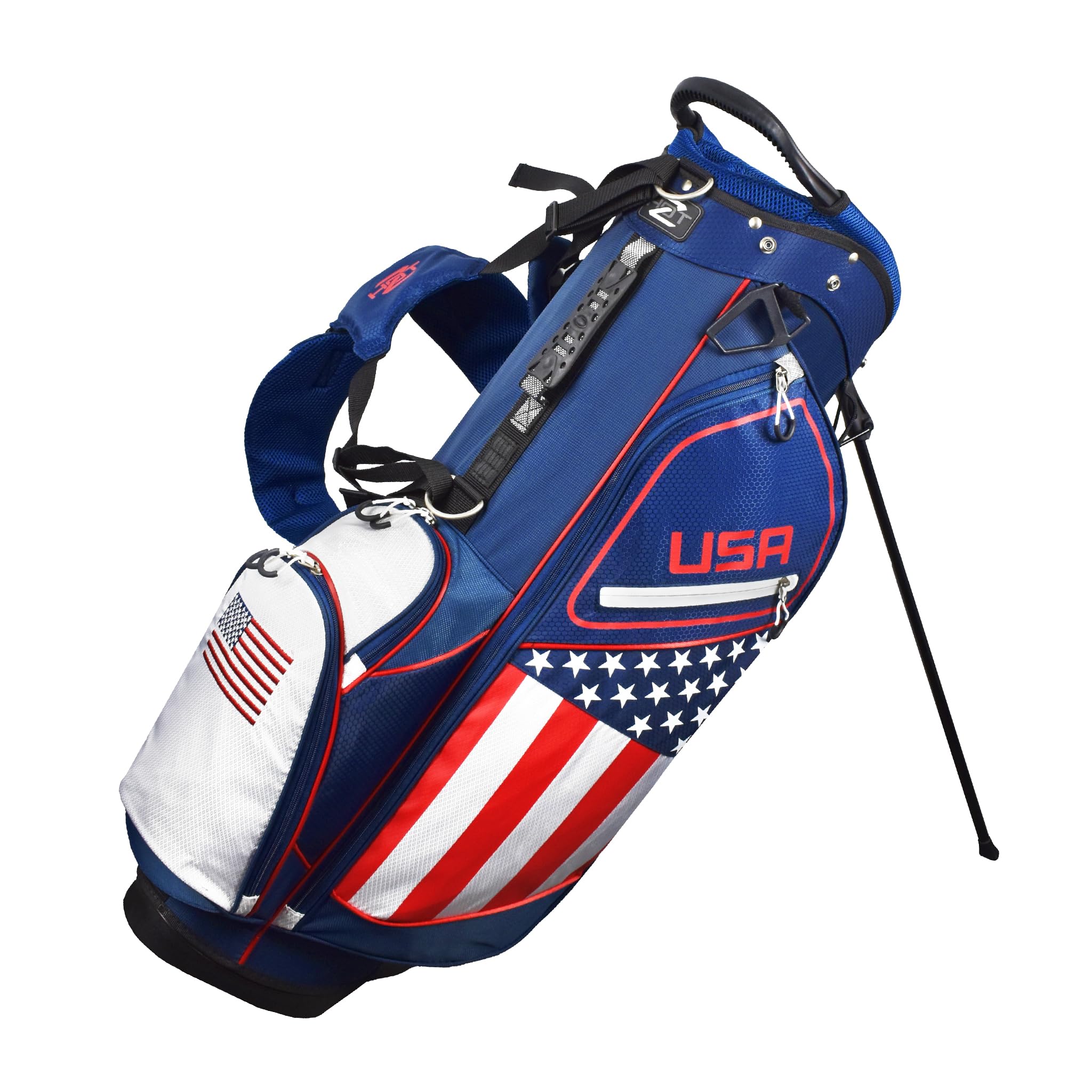 Hot-Z Golf USA Flag Stand Bag - Lightweight Golf Bag with American Flag Design for Men & Women - Perfect for Driving Range, Tournaments & Casual Play