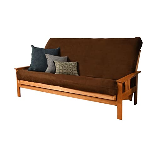 Premium Kodiak Queen Size Futon Cover - Soft Suede Chocolate Fabric for Sofa Beds, Guest Rooms & Dorm Living | Water-Resistant & Machine Washable
