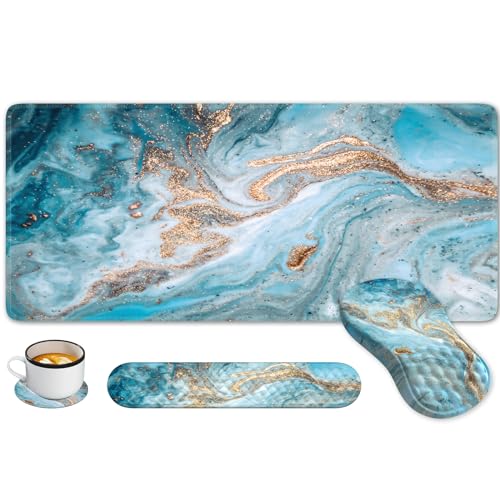 Marble Teal Blue Turquoise Gold
