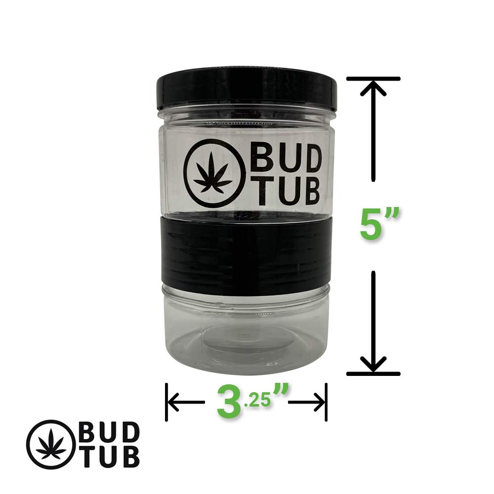 Airtight Smell Proof Herb Storage Jar with Magnetic Grinder & Shake Separator - Mini Plastic Container with Dual Seals for Freshness | Perfect for Kitchen, Travel & Cannabis Storage