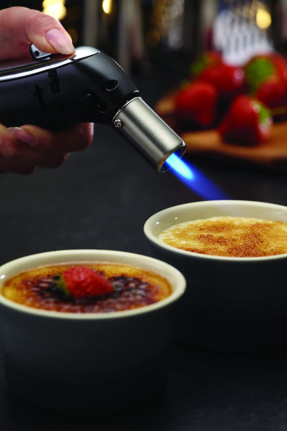Premium MasterClass Deluxe Culinary Blowtorch for Crème Brûlée, Desserts & Cooking - Professional Kitchen Torch for Home Chefs & Baking Enthusiasts