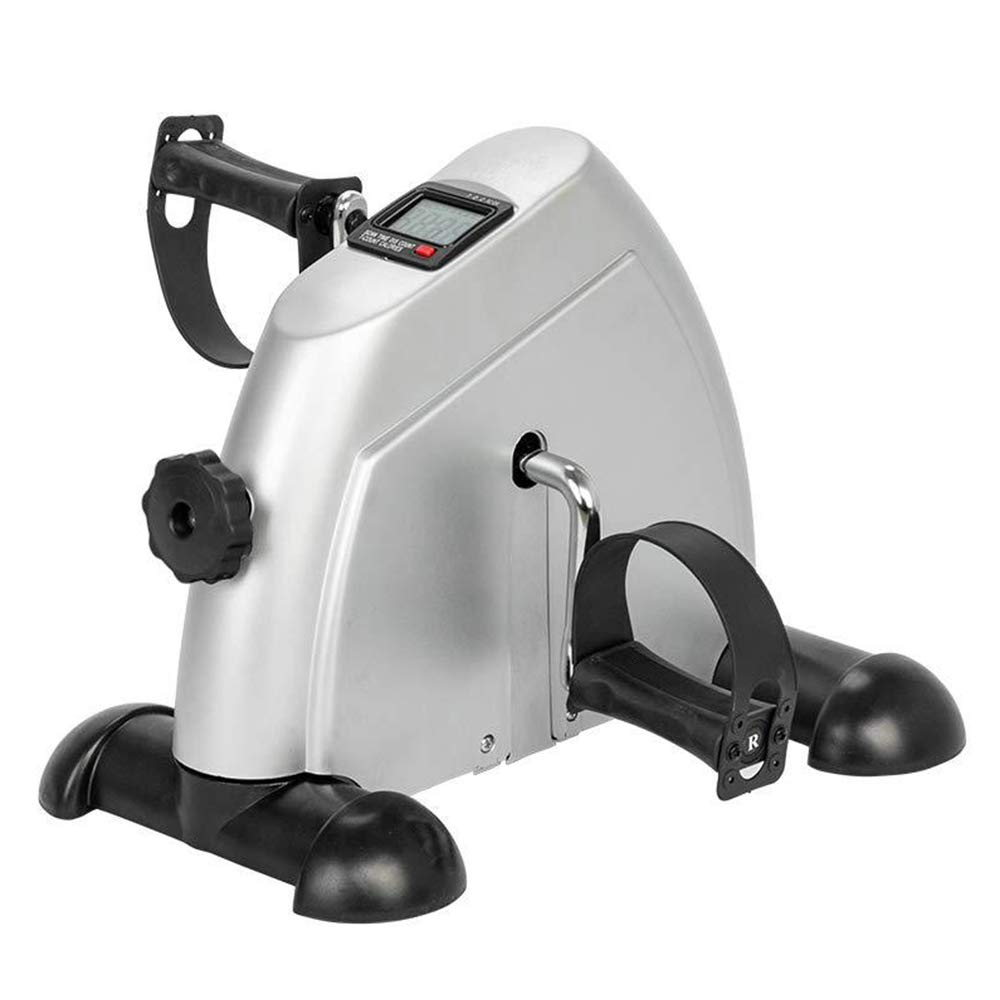 JYW-coverS Exercise Bike for Home Gym - Upper & Lower Body Rehabilitation Equipment for Seniors - Hand & Leg Training Machine (Silver, 40x35x32cm) - Perfect for Physical Therapy & Elderly Fitness