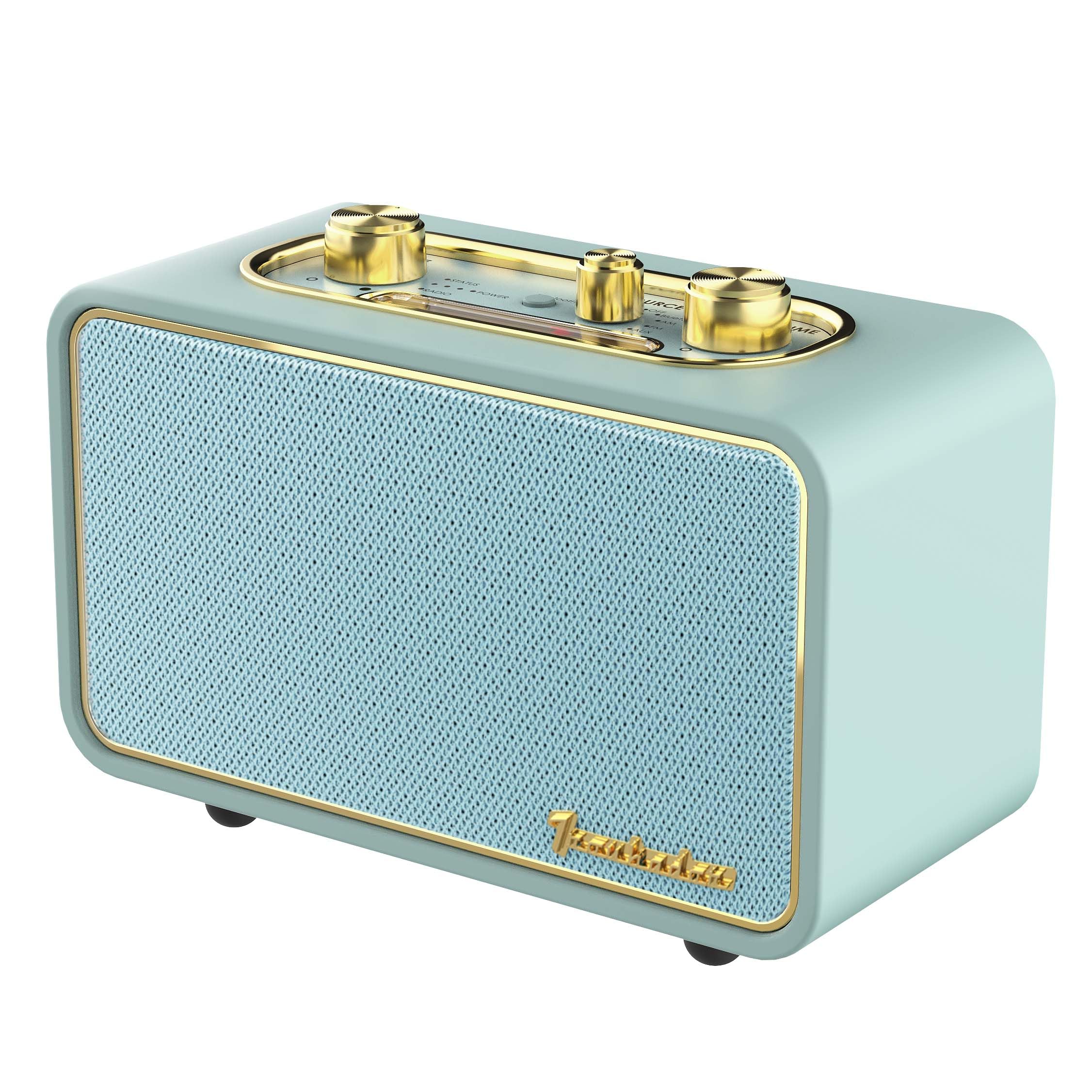 Vintage Wooden Bluetooth Speaker with AM/FM Radio - Portable Wireless Speaker for Home, Office & Travel - Retro Design Audio Gadget Perfect for Bedroom, Outdoor & Birthday Gifts (Blue)
