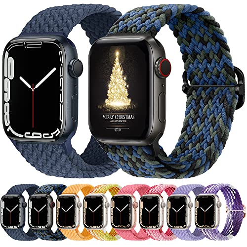 Atenzol Braided Solo Loop Stretchy Sport Band Compatible with Apple Watch 38mm 40mm 41mm 42mm 44mm 45mm 49mm - Adjustable Elastic Wristband for iWatch Ultra Series 8/7/6/SE/5/4/3/2/1 - Perfect for Running, Gym & Daily Wear (Men & Women)
