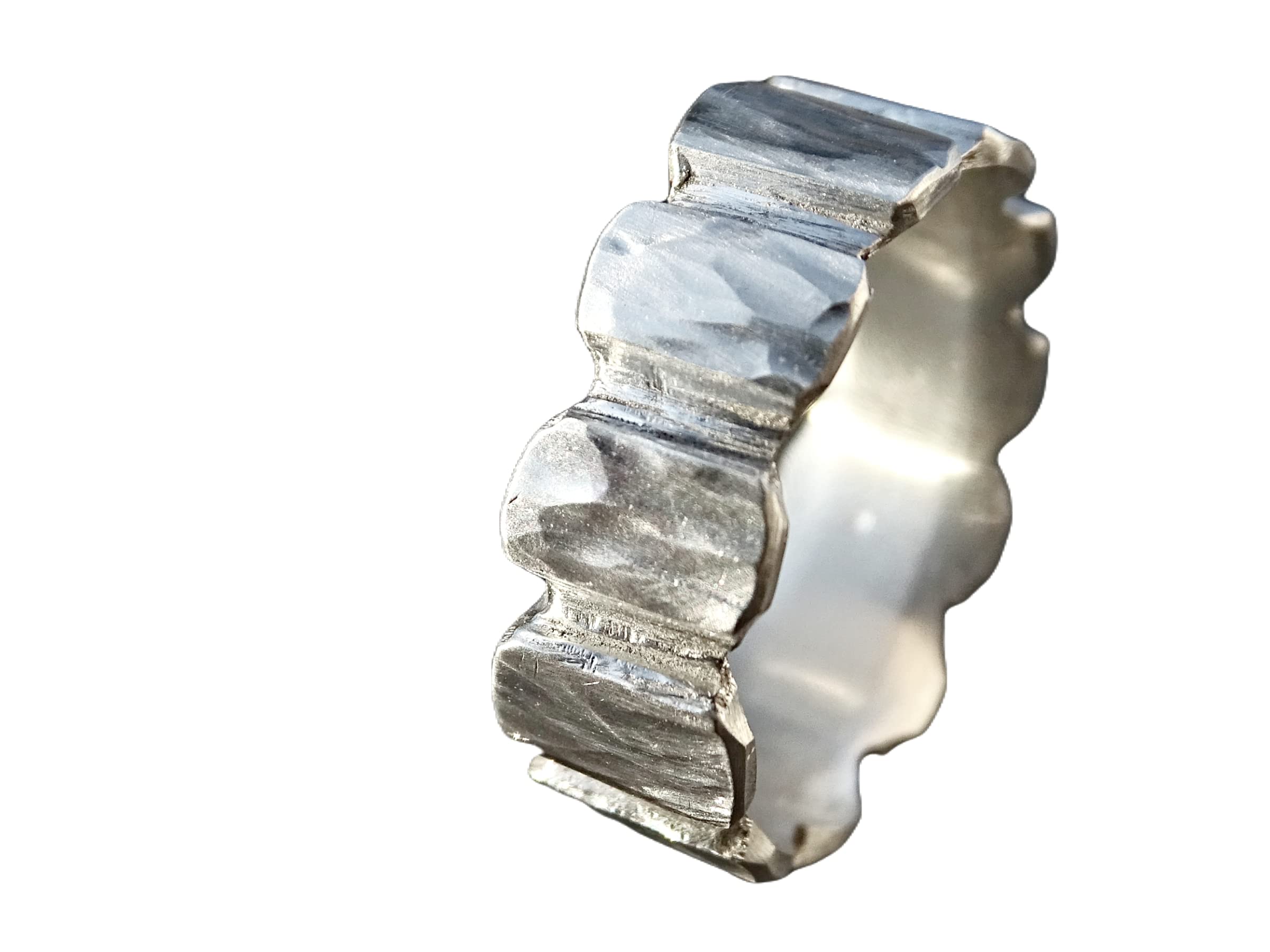 Rugged Silver Viking Wedding Band for Men - Handcrafted Carved Forged Ring, Durable Mens Silver Ring, Perfect Gift for Him - Ideal for Outdoor Adventures and Everyday Wear