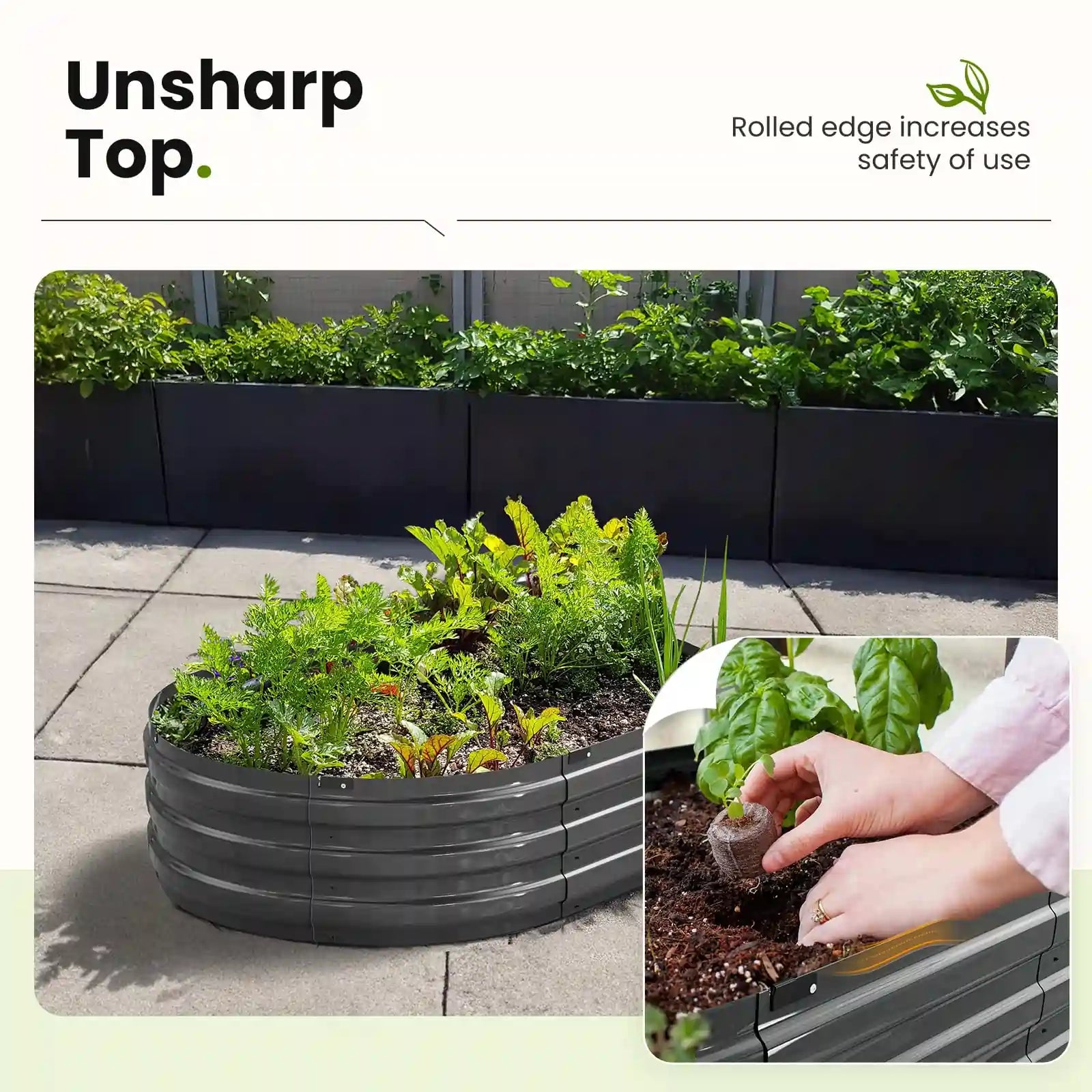 2 Pack Screwless Raised Garden Beds - Easy Assembly Metal Planter Box for Vegetables, Flowers & Herbs - Perfect for Backyard, Patio & Urban Gardening