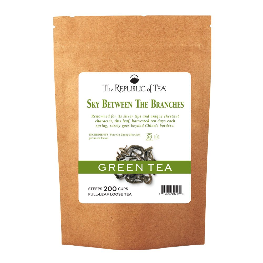 The Republic of Tea Sky Between The Branches Premium Organic Green Full-Leaf Tea - 1 Pound (200 Cups) | Antioxidant-Rich Loose Leaf Tea for Daily Wellness & Relaxation | Perfect for Morning Boost, Afternoon Tea Time & Gift Giving