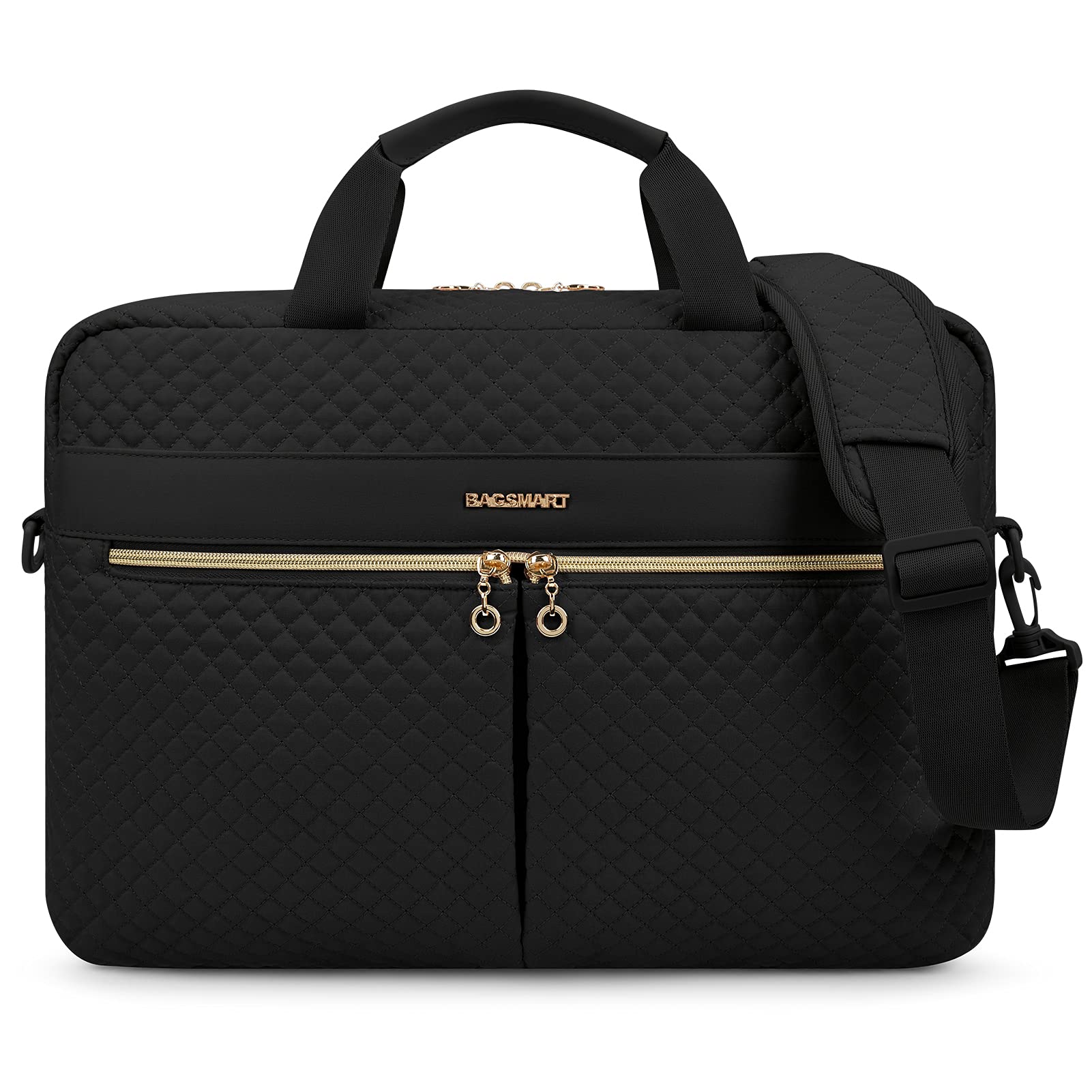 BAGSMART 17.3/15.6 Inch Laptop Bag for Women - Professional Business Briefcase & Travel Messenger Bag - Stylish Office Work Computer Bag - Perfect for Business Trips, Commuting & Daily Use (Black)