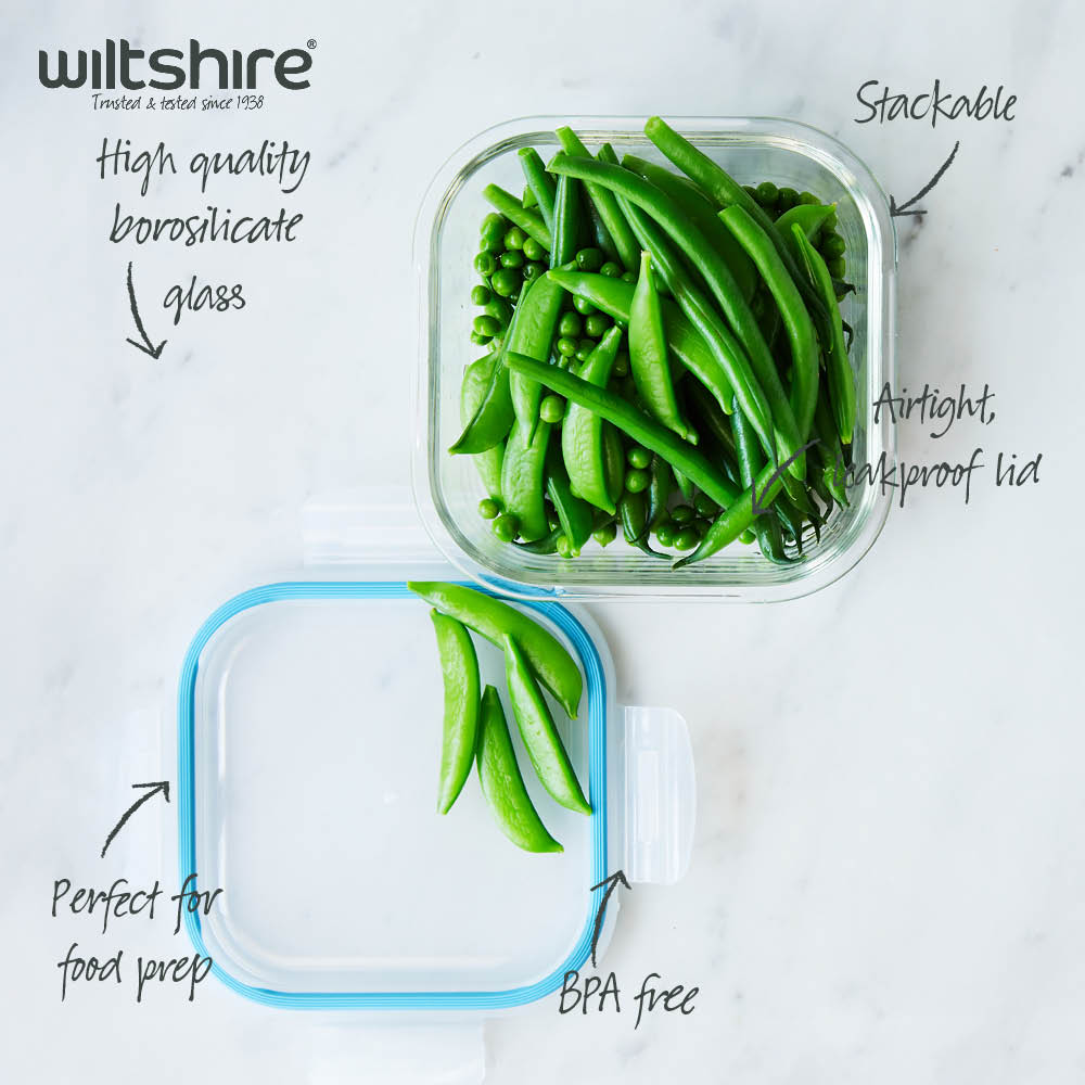 800ml Square Glass Food Storage Container - Airtight, Microwave & Dishwasher Safe - Perfect for Meal Prep, Leftovers & Pantry Organization