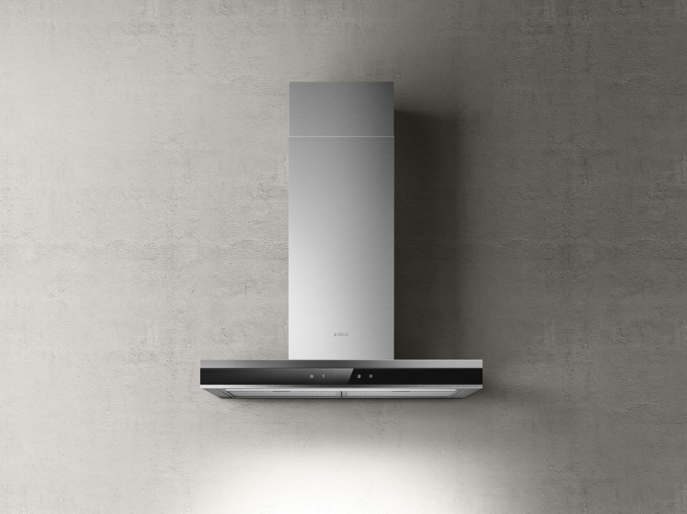 Elica 90cm Stainless Steel Wall Mounted Range Hood with Stripe Design - Perfect for Modern Kitchens & Open-Concept Homes