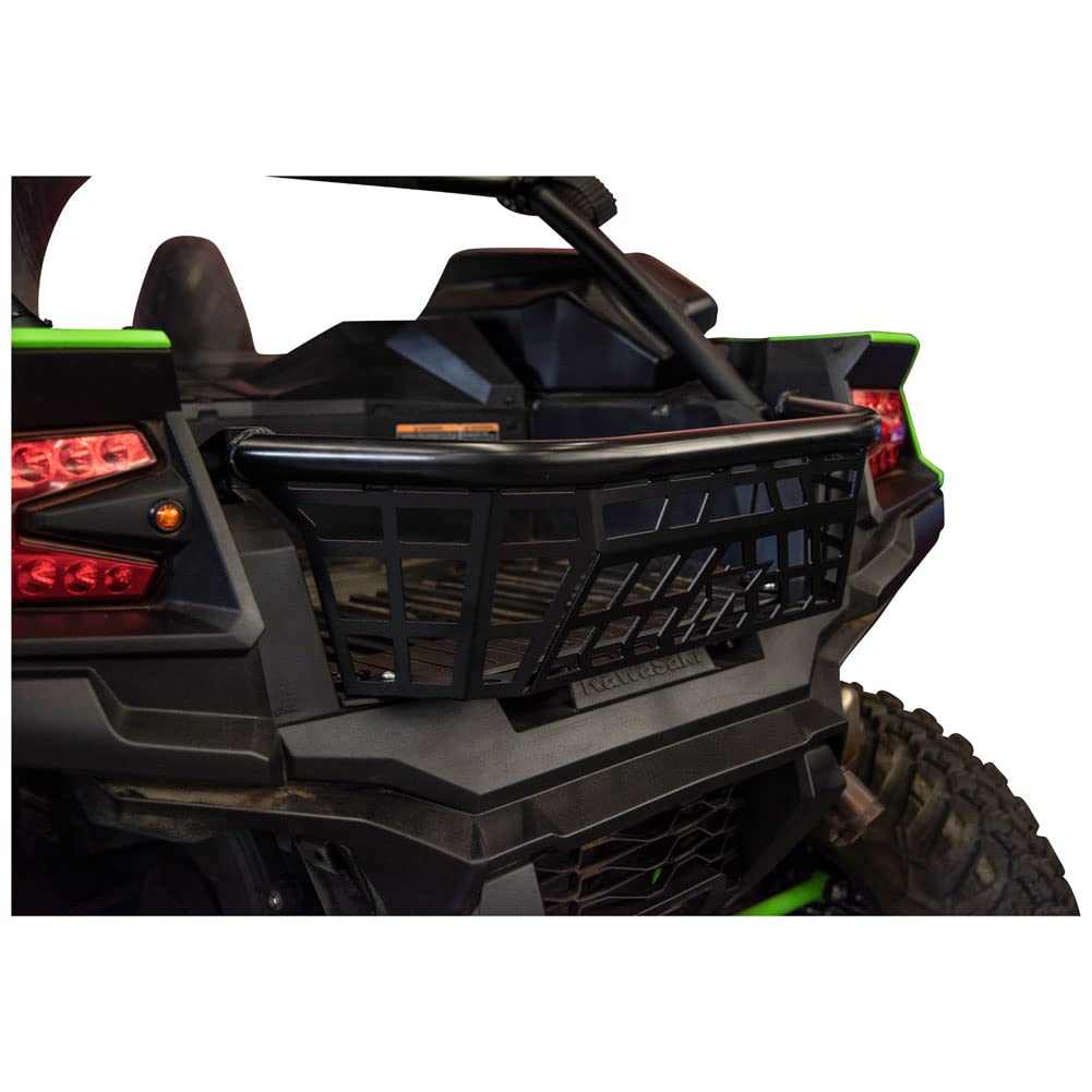 Black Powder Coated Tusk Cargo Barricade for 2022 Kawasaki Teryx KRX 1000 Special Edition - Heavy-Duty Off-Road Protection & Secure Gear Storage for Adventure Riding